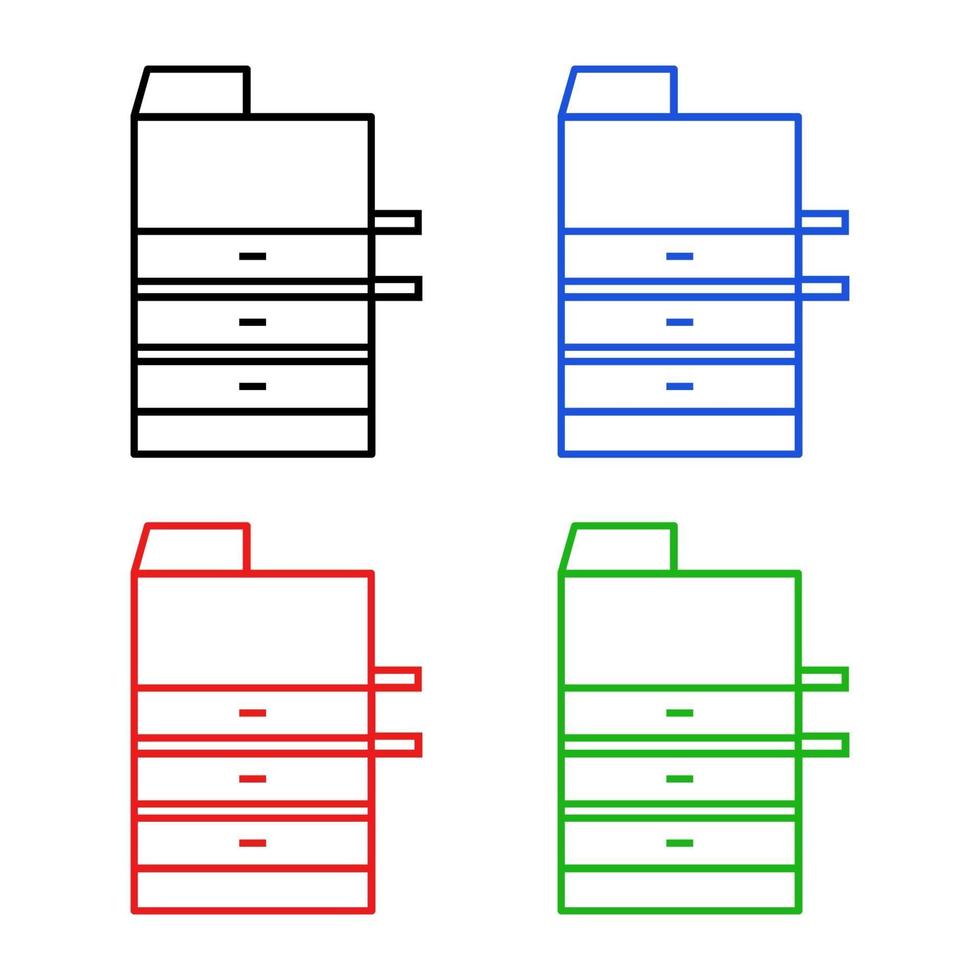 uppsättning av kopiator på vit bakgrund vektor