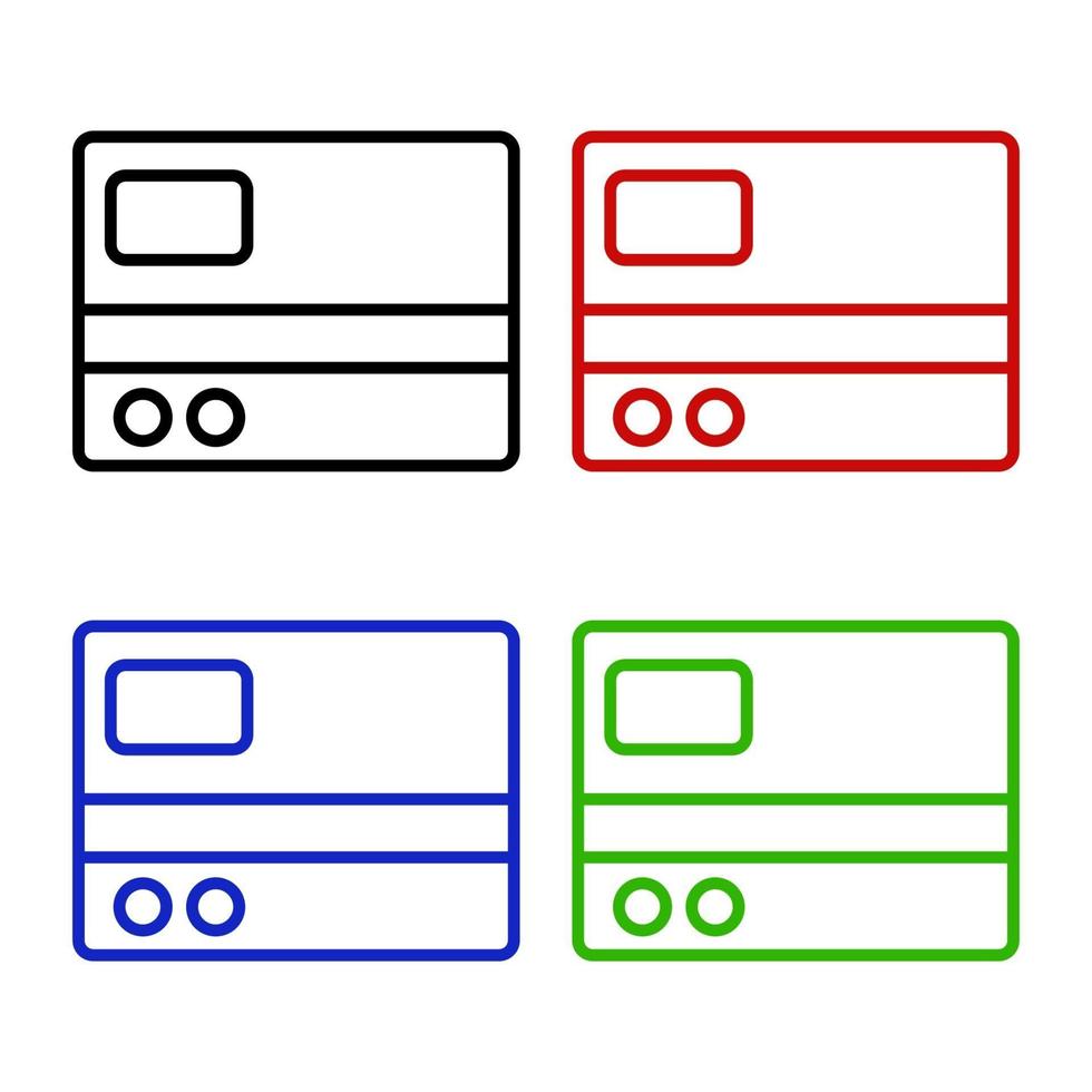 bankkortuppsättning på vit bakgrund vektor