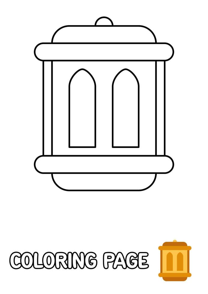 Färbung Seite mit Laterne zum Kinder vektor
