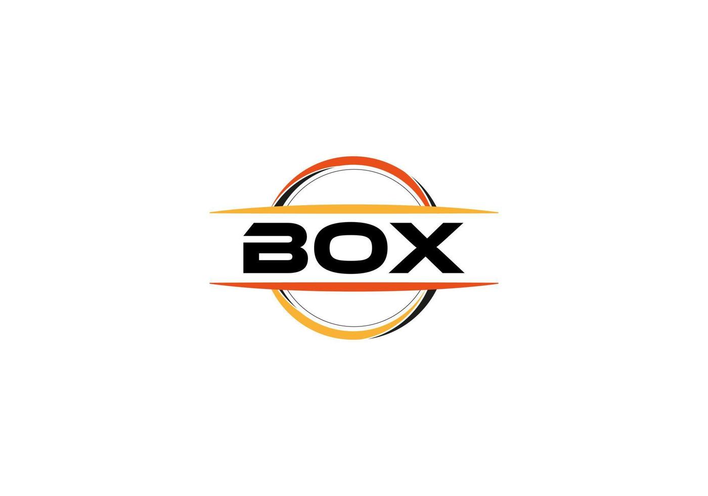 Box Brief Lizenzgebühren Ellipse gestalten Logo. Box Bürste Kunst Logo. Box Logo zum ein Unternehmen, Geschäft, und kommerziell verwenden. vektor