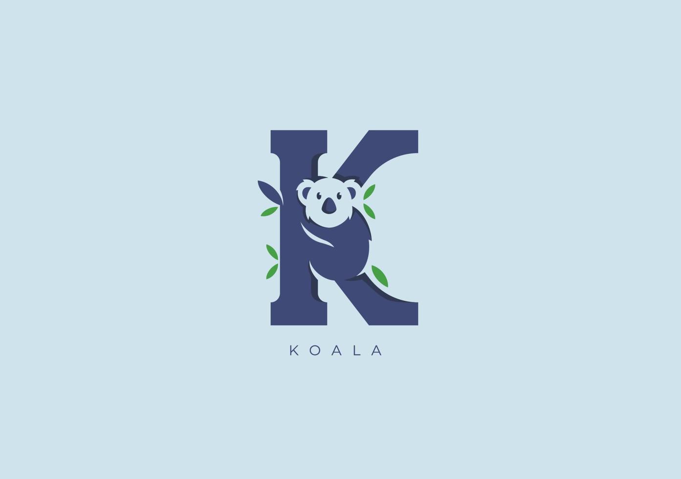 koala k monogram, vektor logotyp