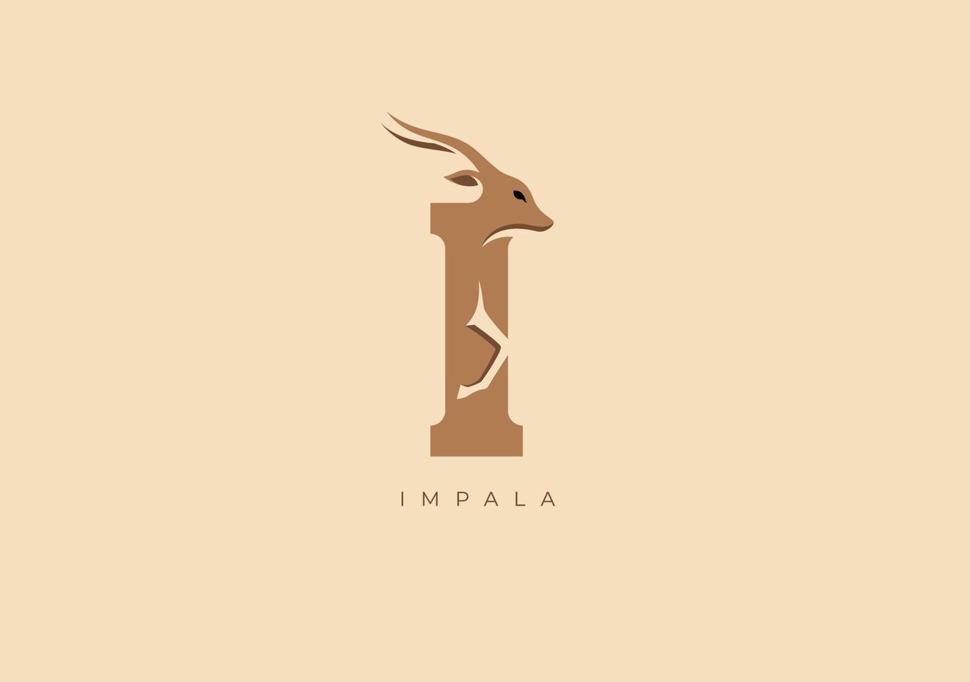 Impala ich Monogramm, Vektor Logo