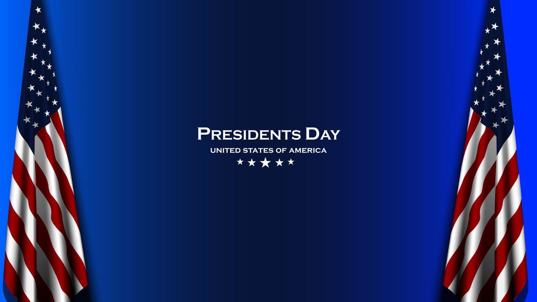 Hintergrunddesign zum Tag des Präsidenten. Banner, Poster, Grußkarte. Vektor-Illustration. vektor