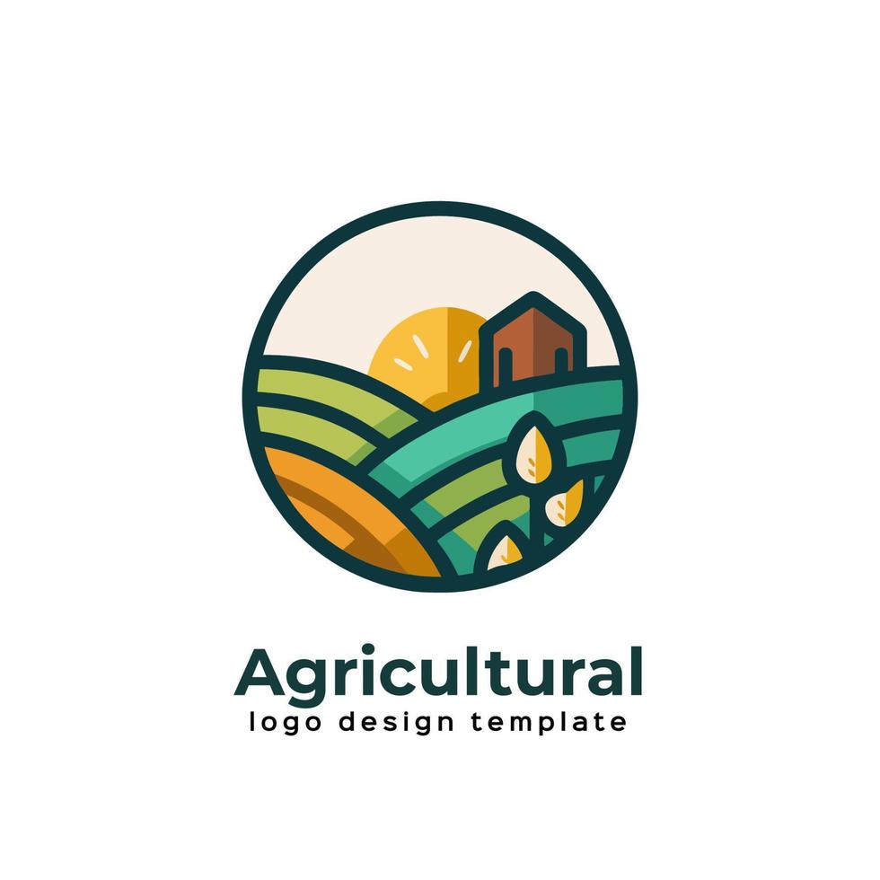 Landwirtschaft Logo Vorlage Design. Bauernhof Logo Konzept. Vektor Illustration