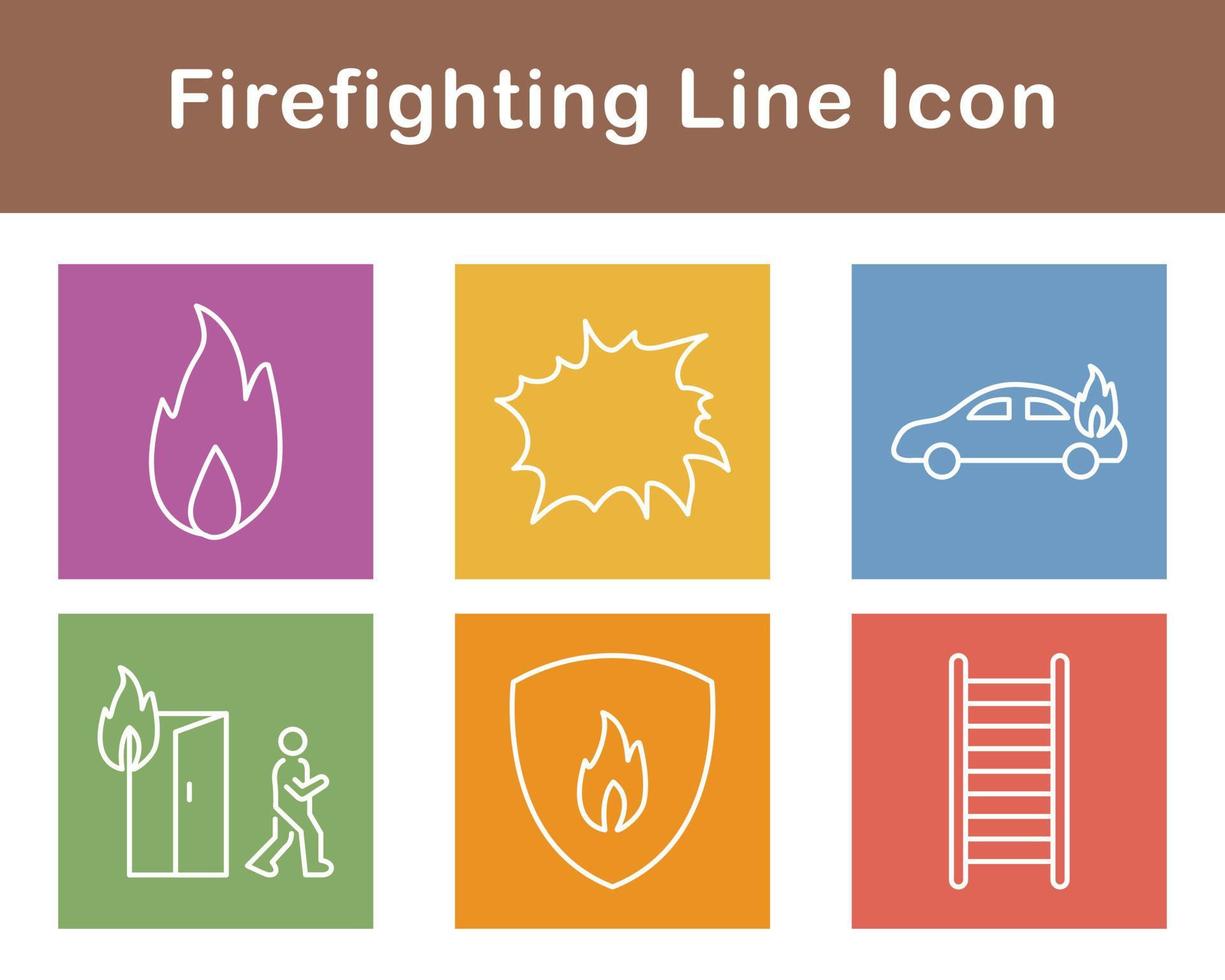 brandsläckning vektor ikon uppsättning