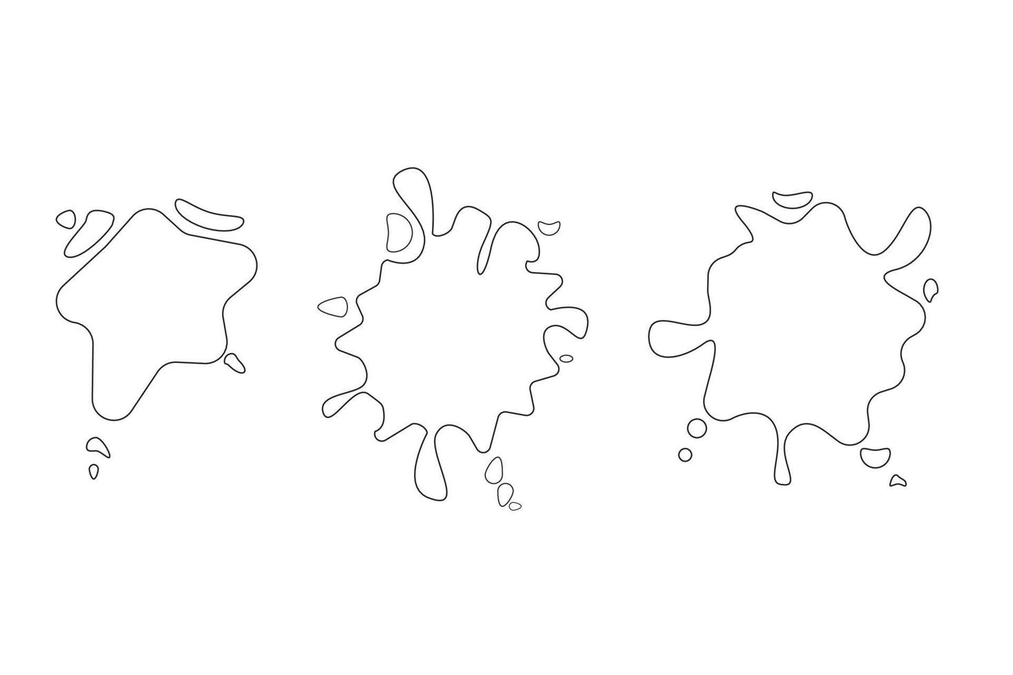 hand dragen ser av Färg måla stänk. annorlunda former av måla stänka ner och droppar, bläck blobbar. vektor illustration isolerat på vit bakgrund fri vektor