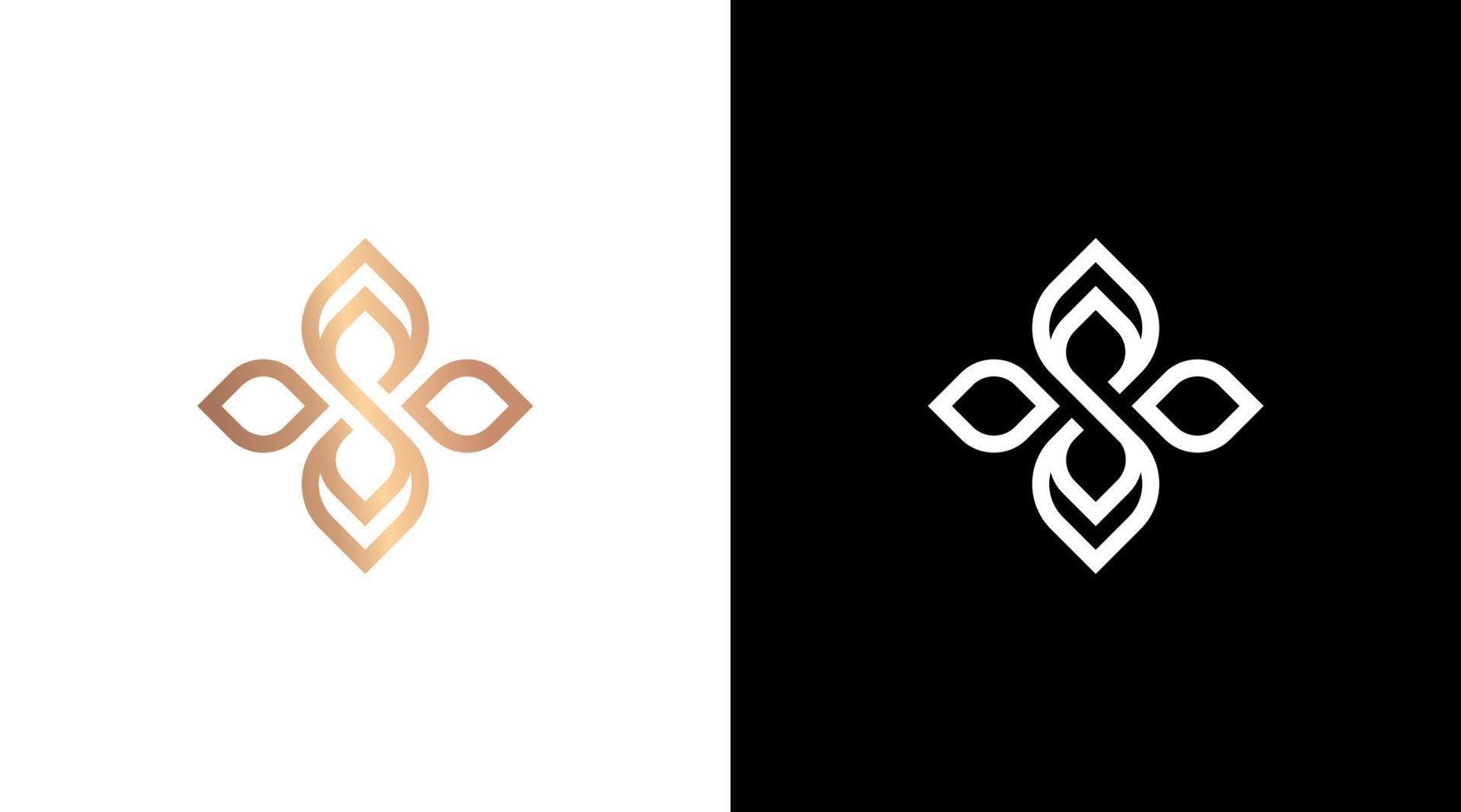 Brief s Logo Boutique Initiale Jahrgang Blume Monogramm Vektor Design