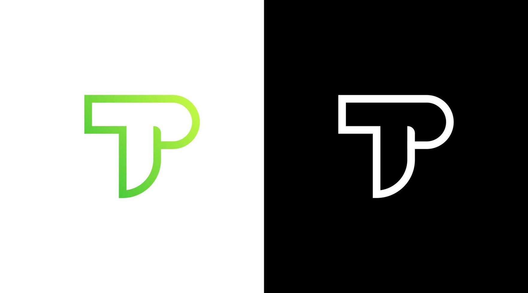brev tp första logotyp grön monogram ikon design mall vektor
