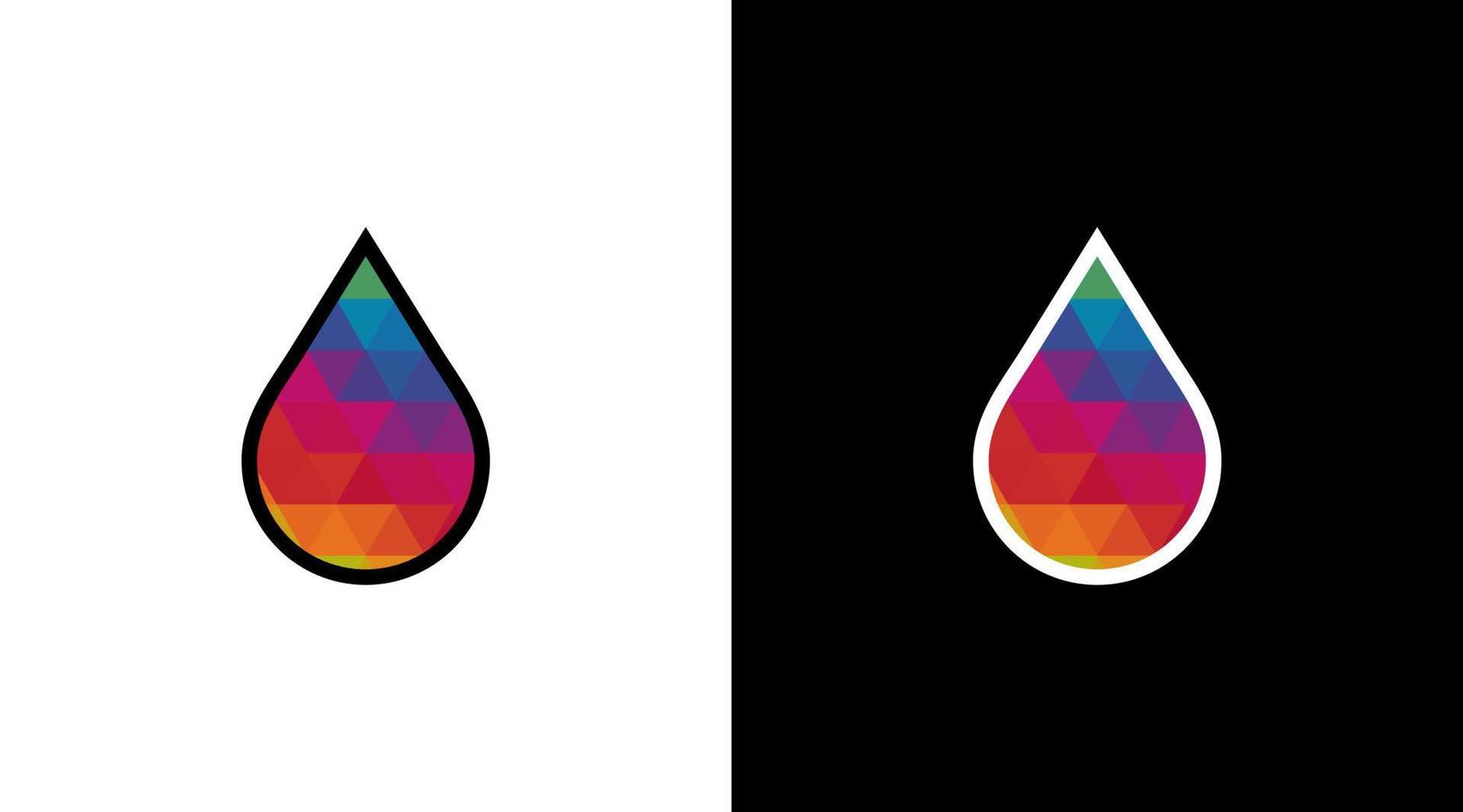 färgrik vatten liten droppe logotyp och vektor monogram ikon design mall