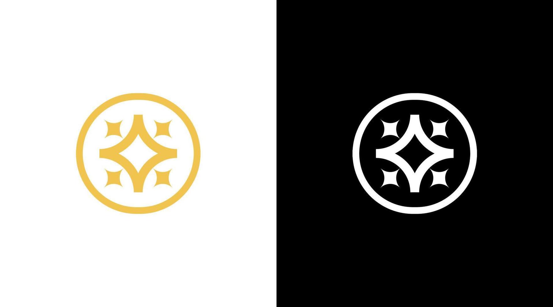elegant Kreis Logo und leuchtenden Star zum Salon Schmuck Boutique Symbol Design Vorlage vektor