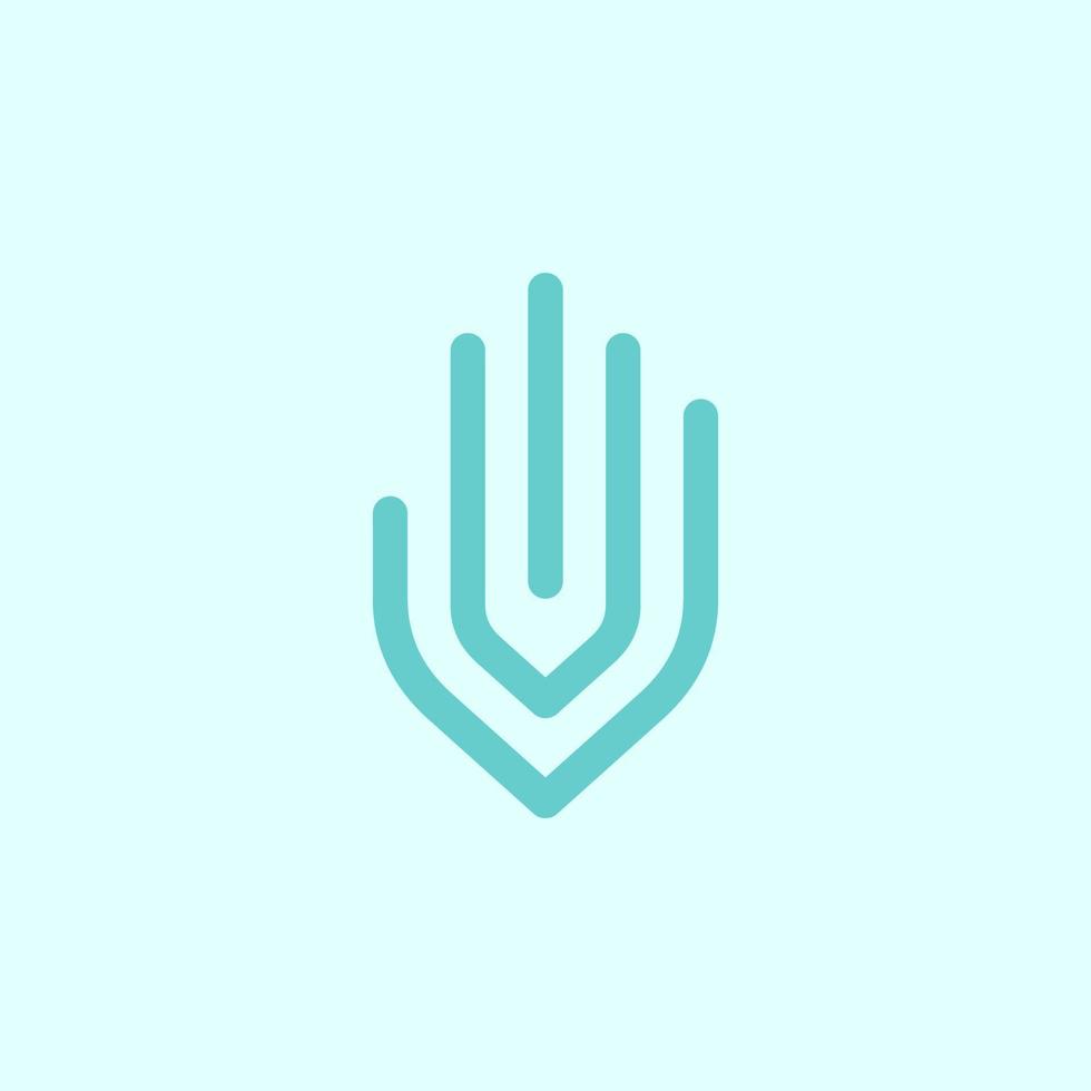 hand logotyp symbol ikon varumärke minimal enkel skydda säkerhet personlig programvara service vektor