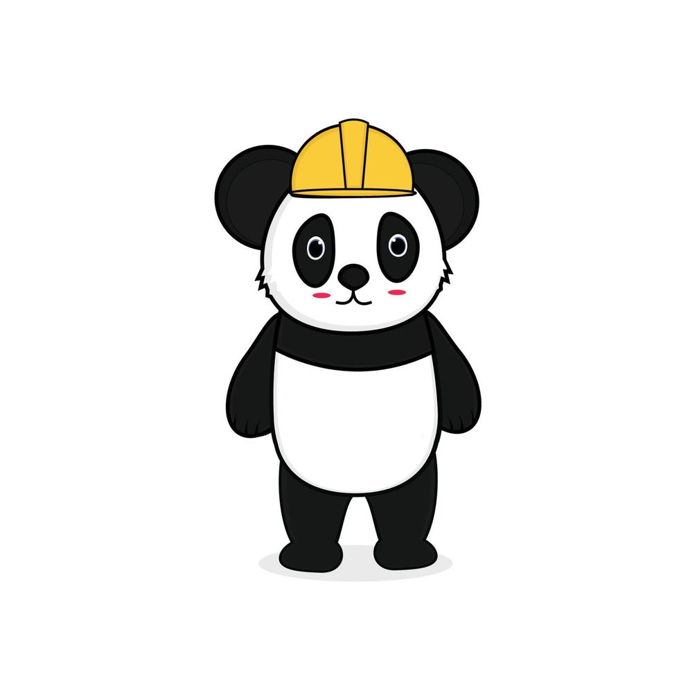 illustration av konstruktion arbetstagare panda vektor design