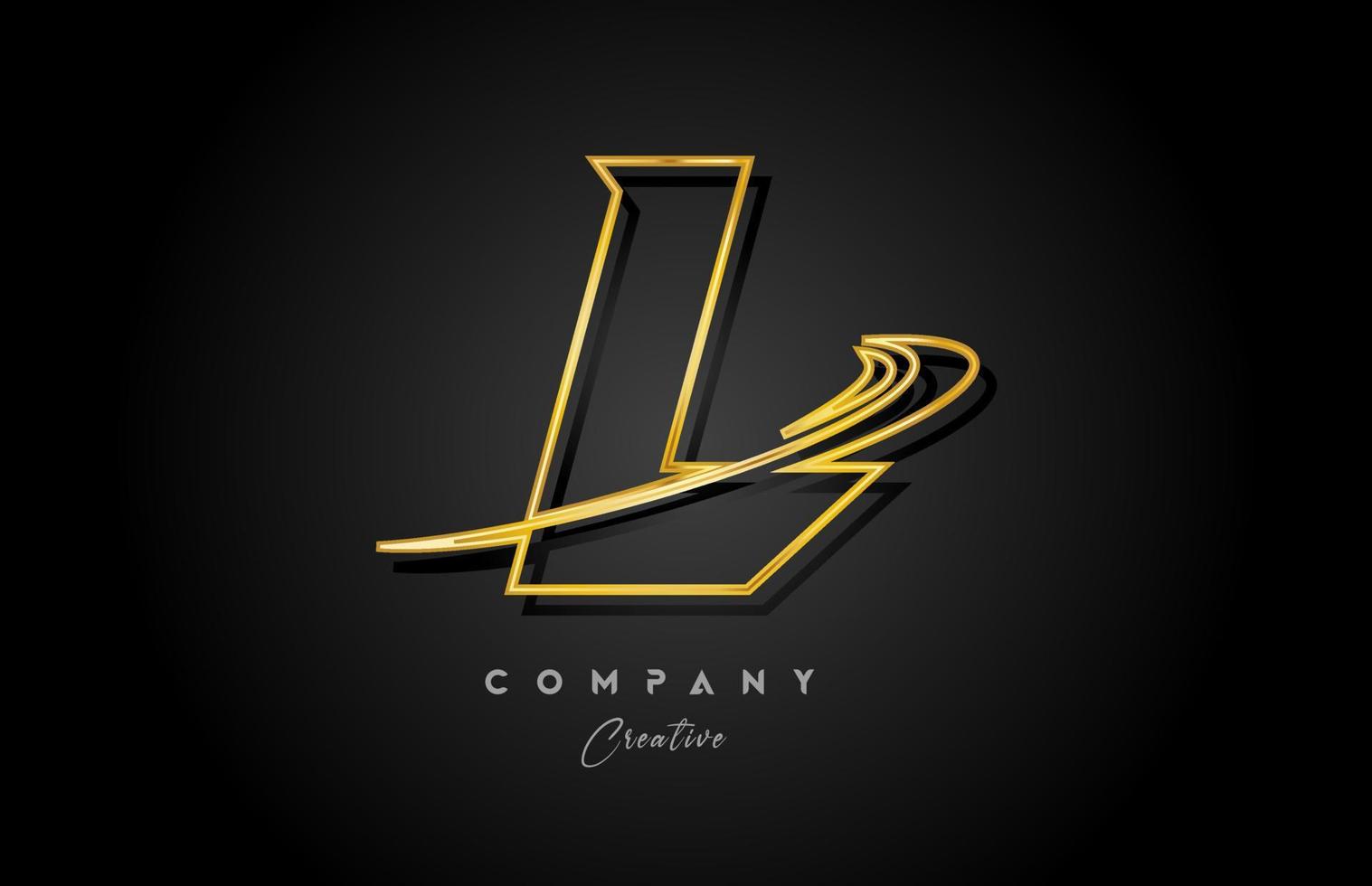 guld l alfabet brev logotyp ikon design med gyllene susa. kreativ mall för företag och företag vektor