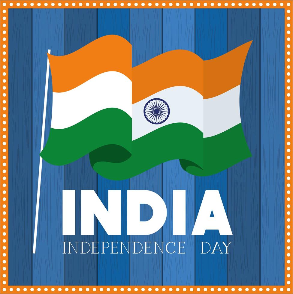 självständighetsdagen indisk flagga bakgrund vektor