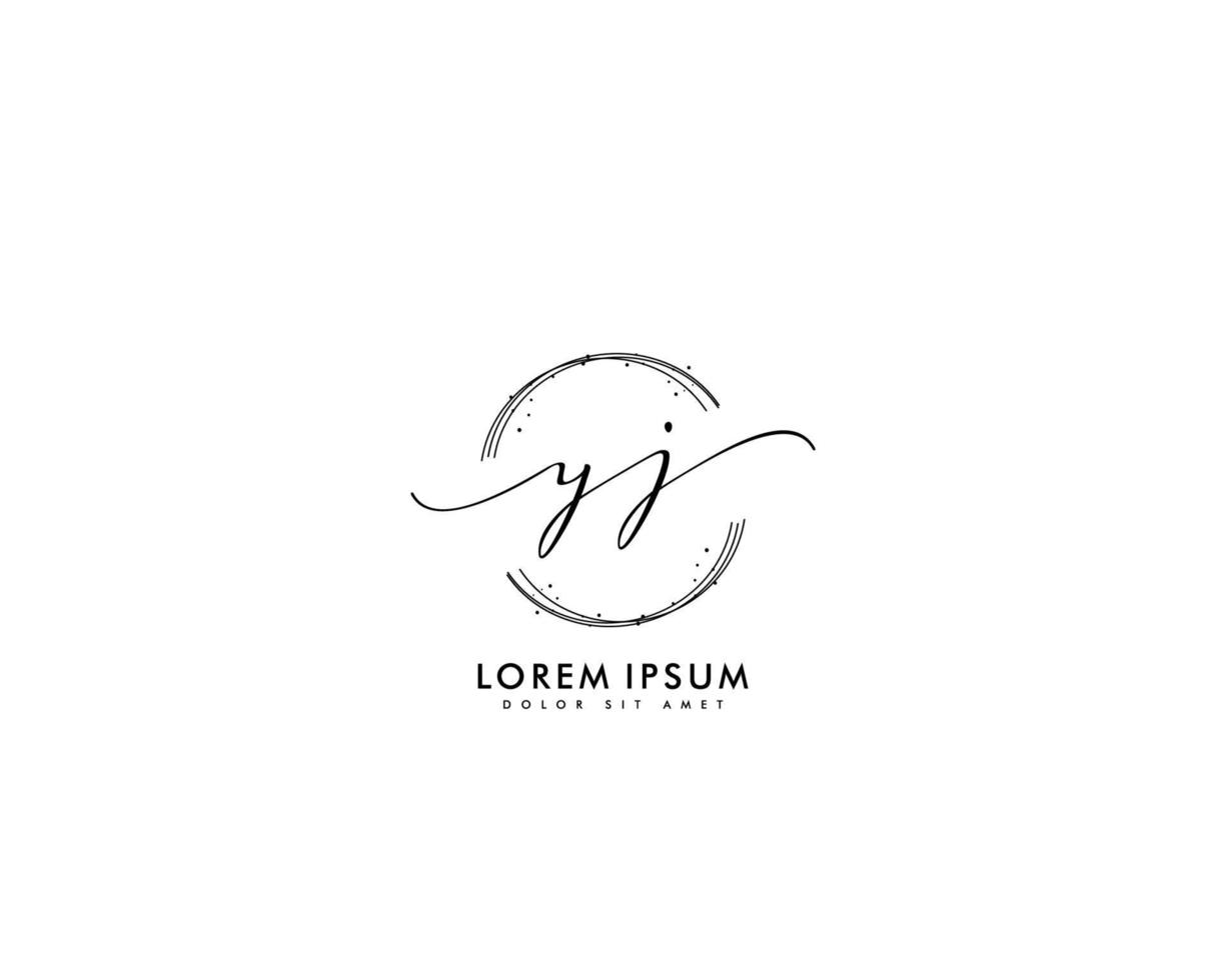 Initiale Brief yja feminin Logo Schönheit Monogramm und elegant Logo Design, Handschrift Logo von Initiale Unterschrift, Hochzeit, Mode, Blumen- und botanisch mit kreativ Vorlage vektor