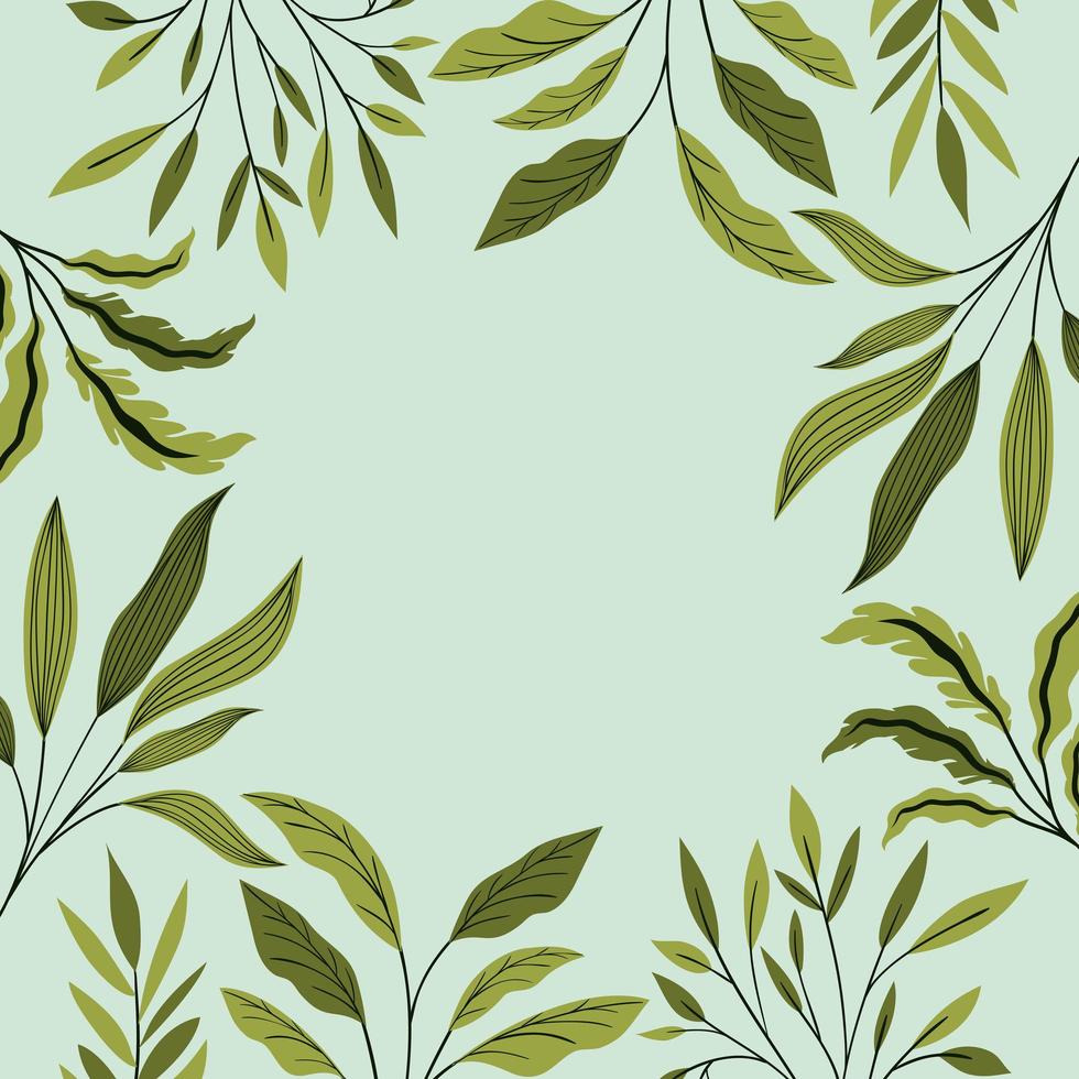 gröna blad naturliga ram dekoration vektor