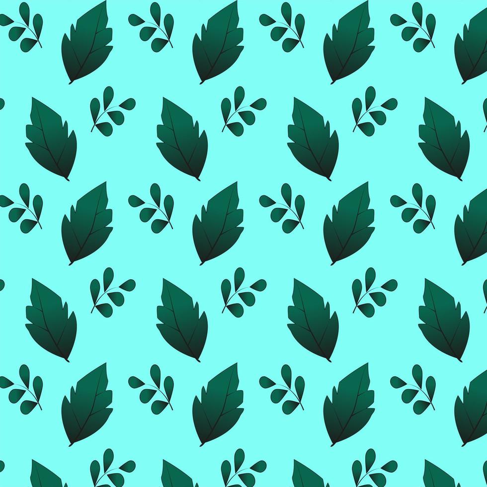 lutning grön blad sömlös mönster. tillgång för stämpel, frodas design, mönster, kort, montage eller collage, för skriva ut, webb. vektor botanisk illustration