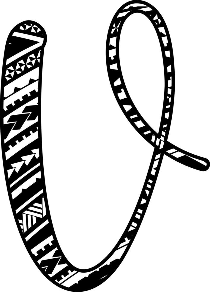 kursiv Maori Mandala Alphabet Briefe vektor