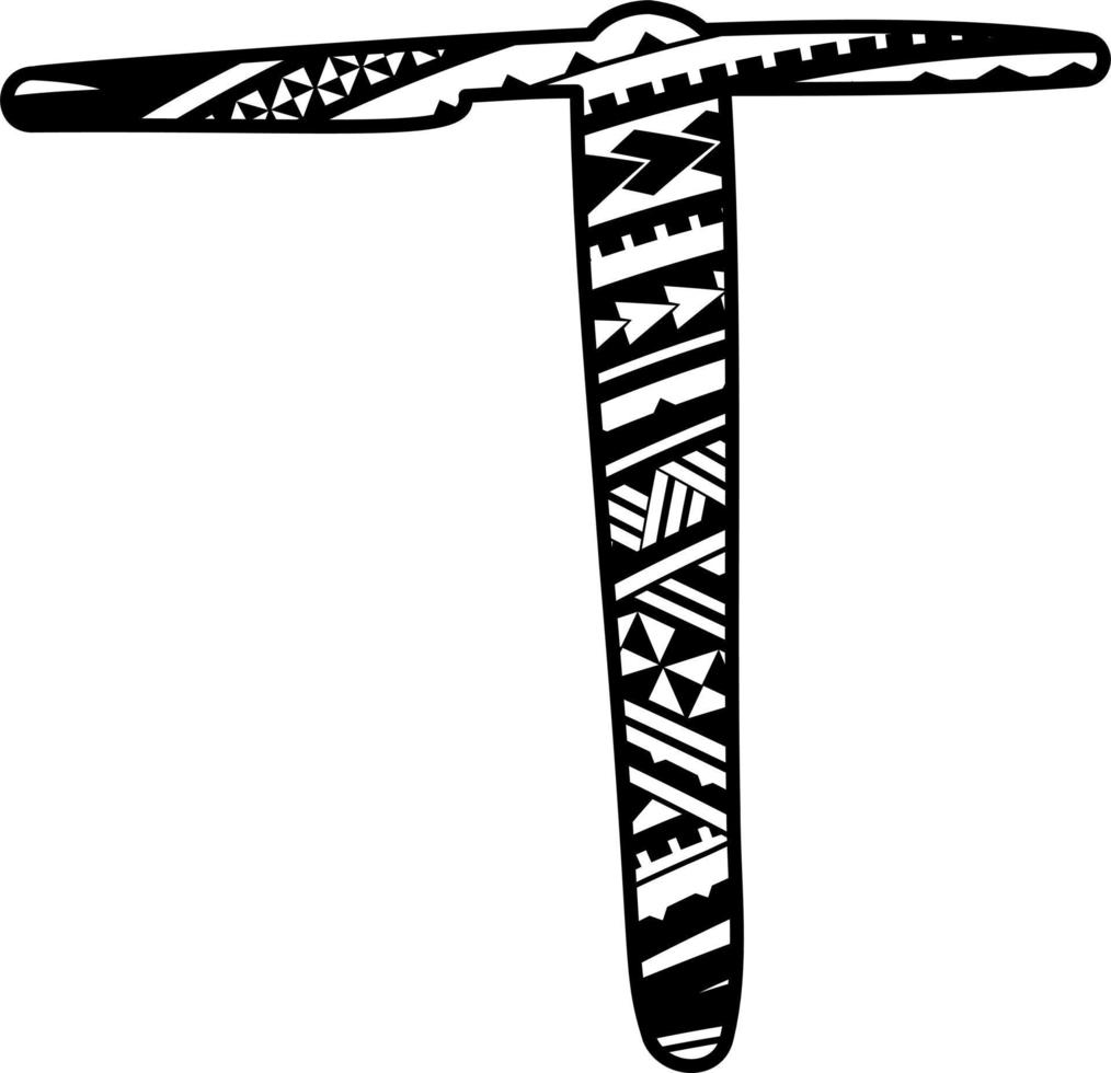 kursiv maori mandala alfabet brev vektor