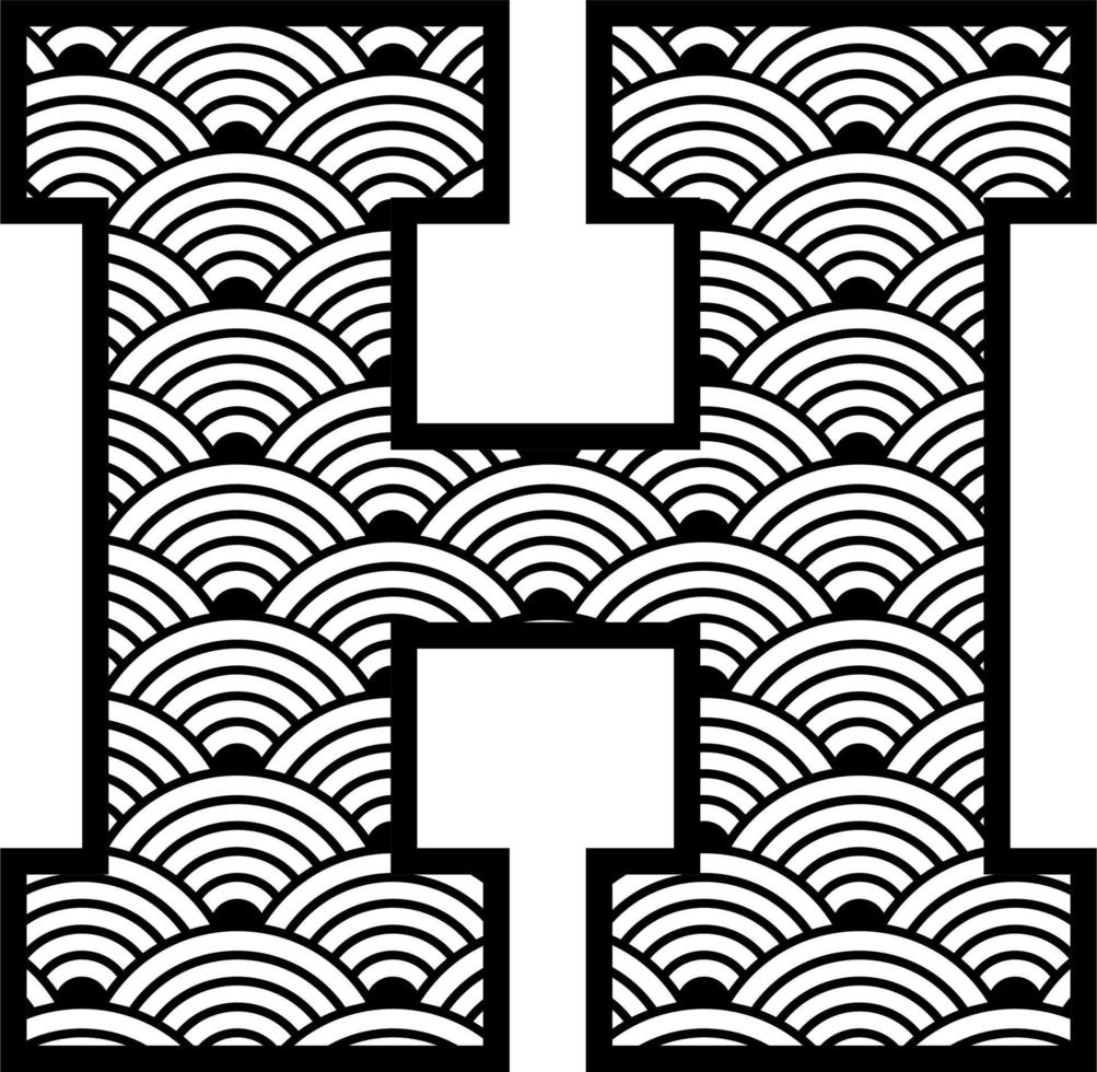 japanisch Seigaiha Monogramm Briefe vektor