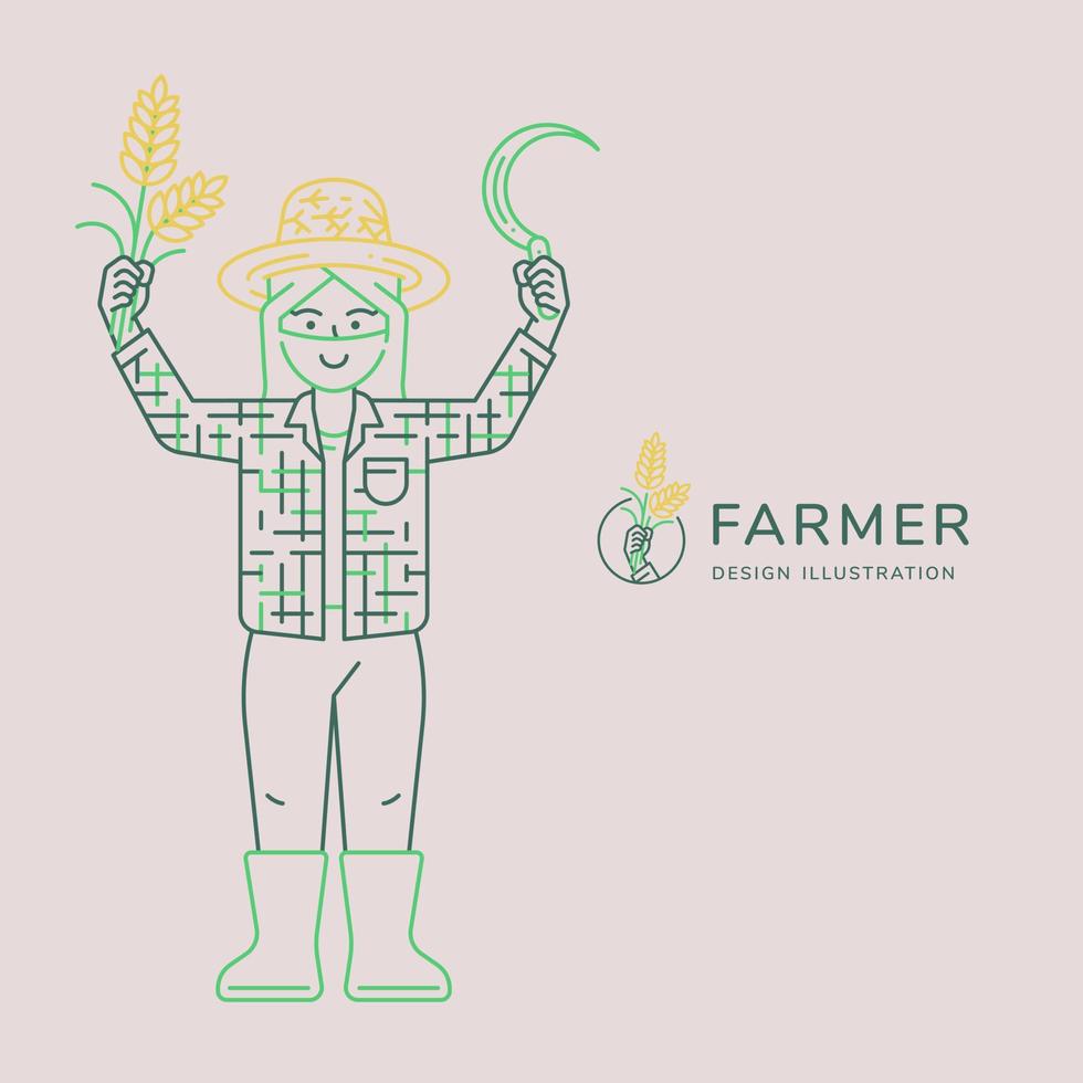 Glück Farmer Vektor Illustration