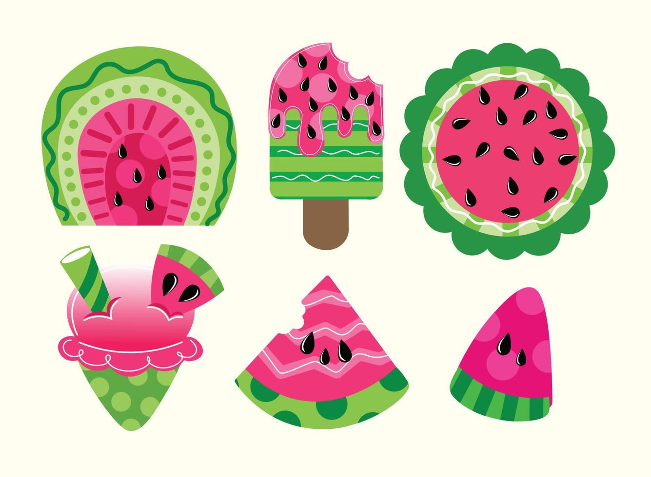 Wassermelone Clip Art Sammlung vektor