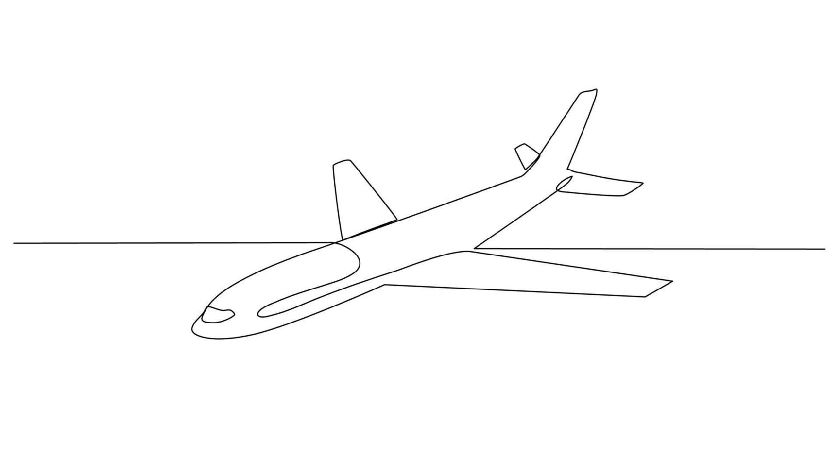 kontinuerlig linje konst luft transport vektor