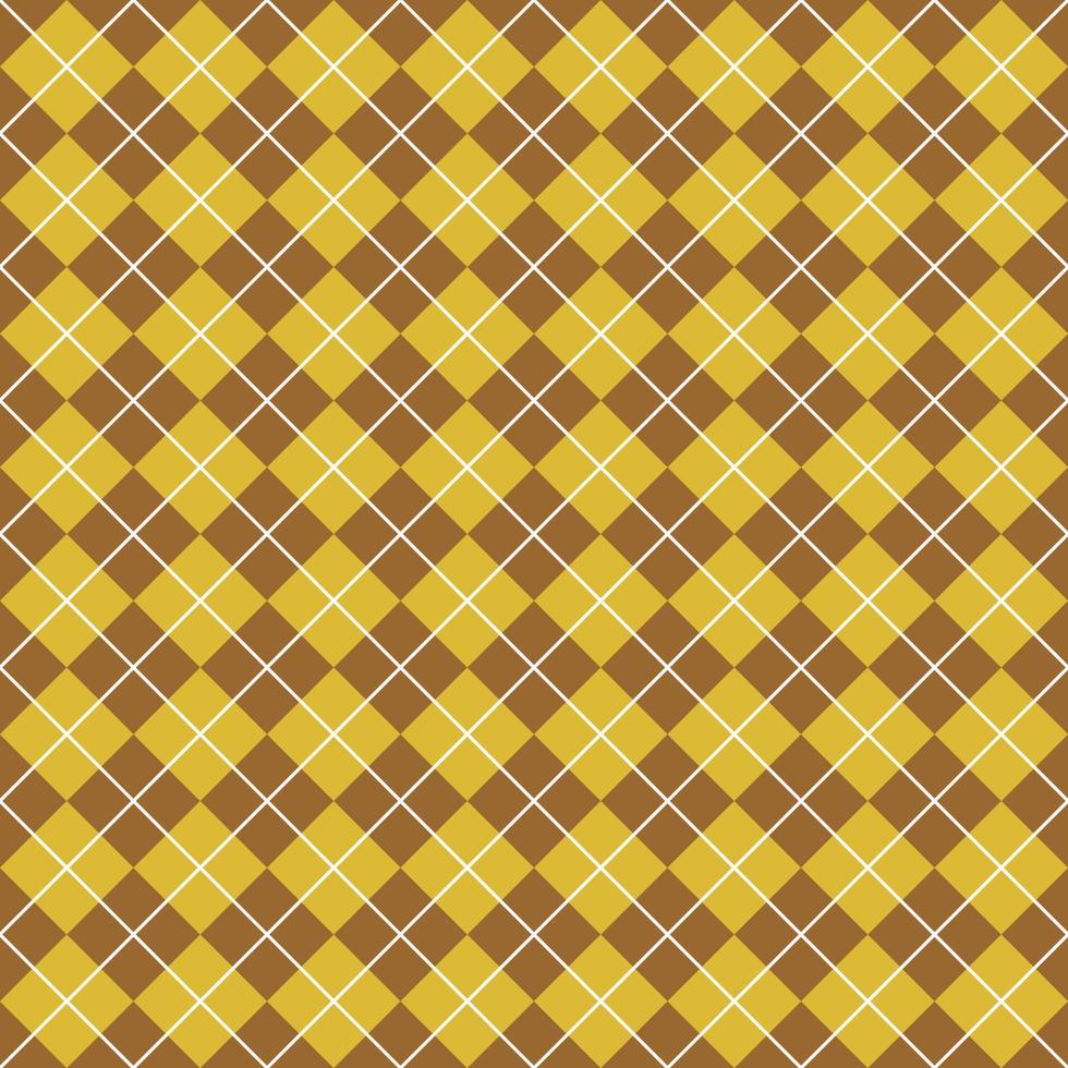 enkel brun och gul sömlös argyle mönster vektor