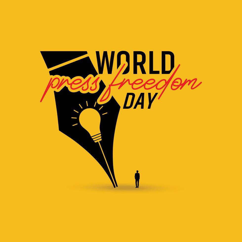 värld Tryck frihet dag logotyp begrepp vektor