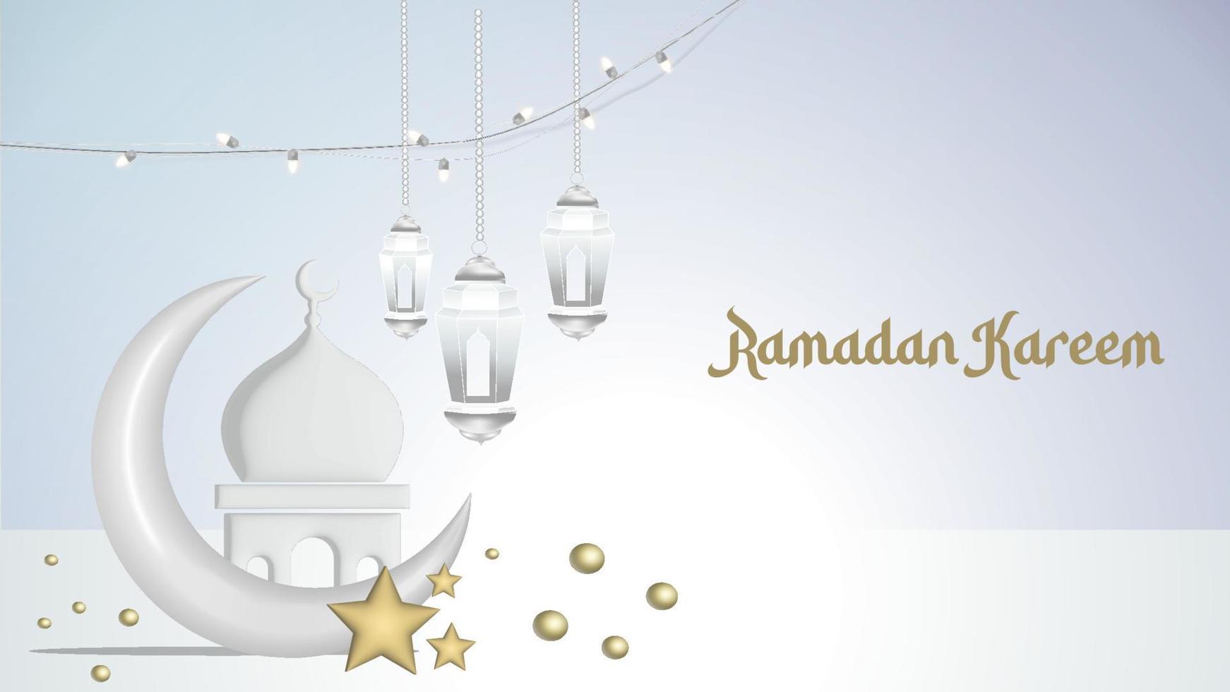 eid Mubarak und Ramadan kareem Hintergründe vektor