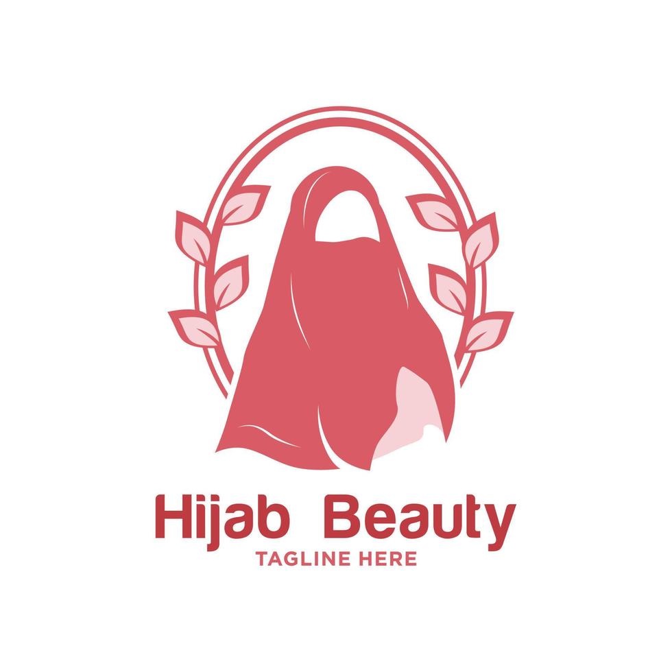 Frauen hijab Schönheit Vektor-Logo-Vorlage vektor