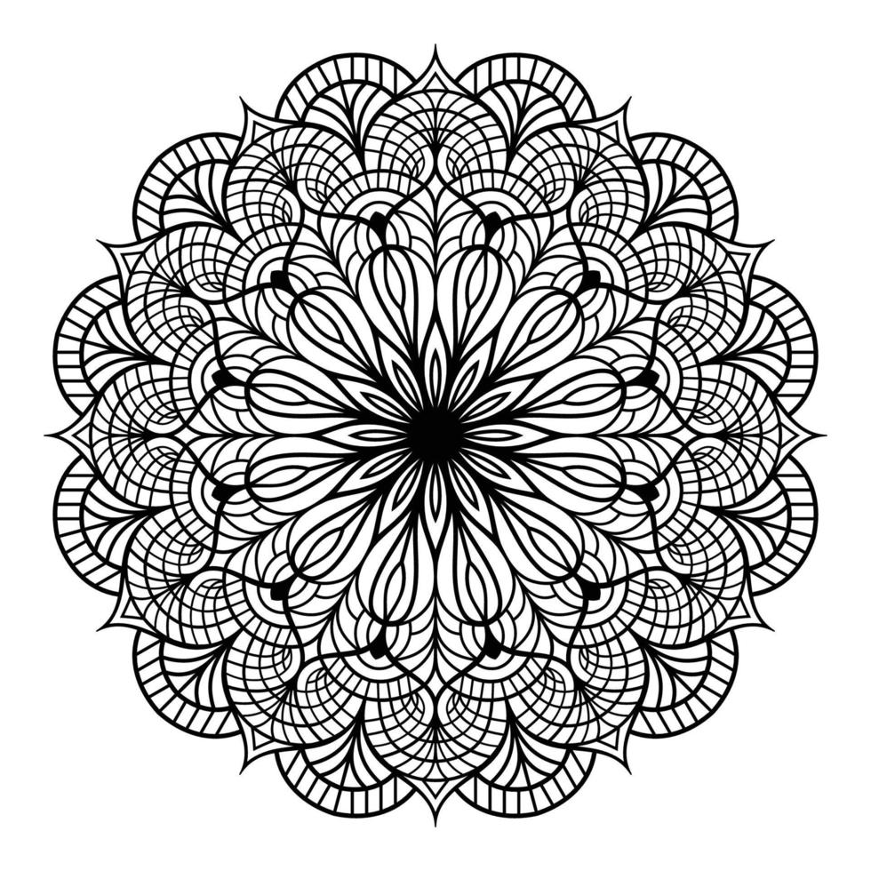 kreisförmig Mandala Muster mit dekorativ Ornament ethnisch Stil zum Färbung Seiten, Mandala Färbung Buch Seiten vektor