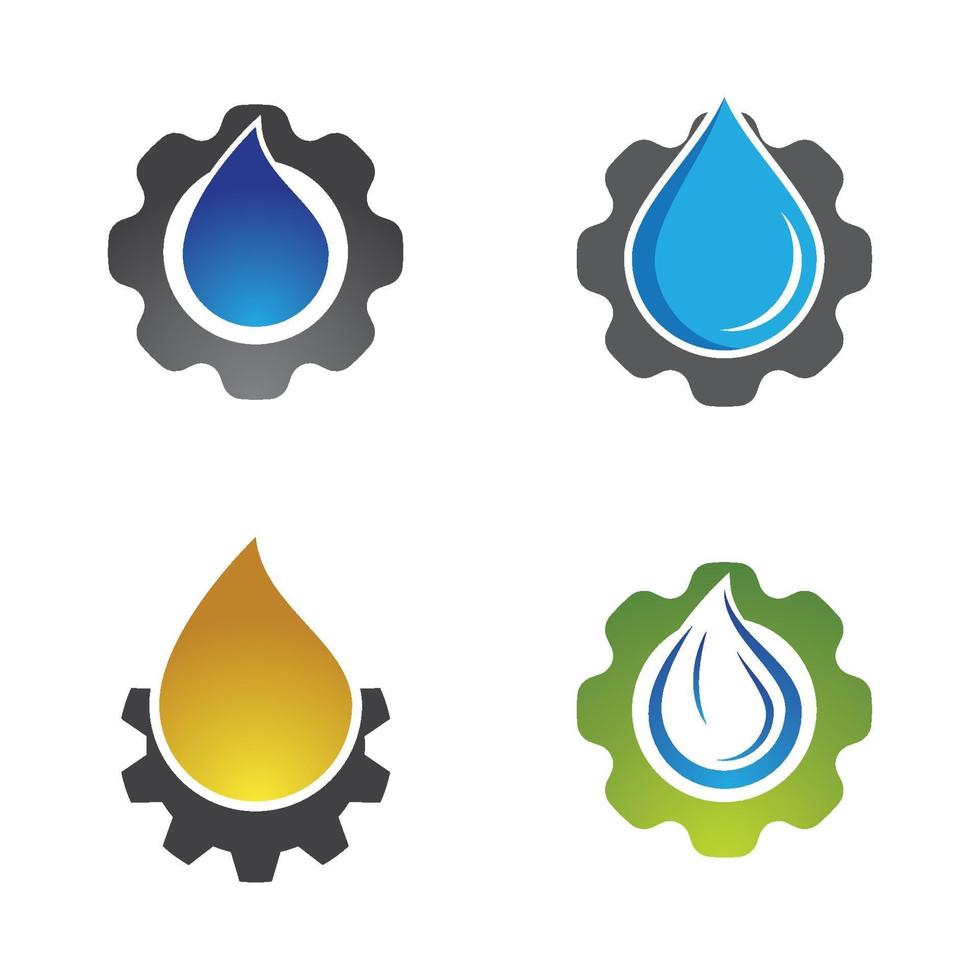 vattenmotor logotyp bilder set vektor