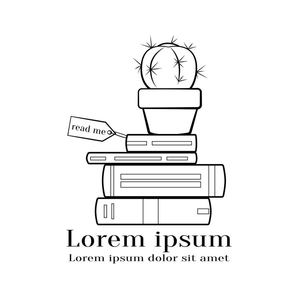 Bücher Kaktus Logo vektor