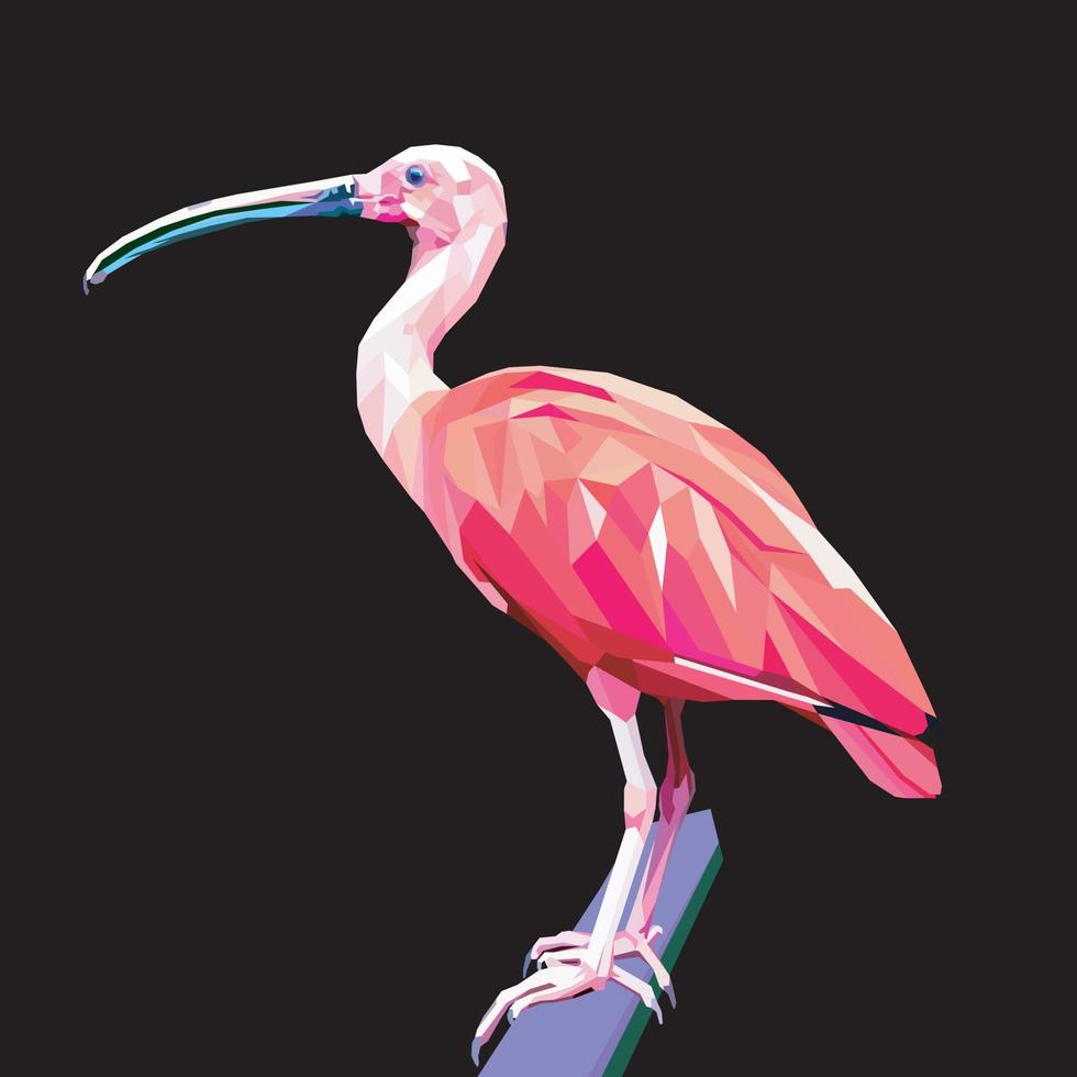 färgrik stående pelikan på geometrisk pop- konst stil. polygonal djur. vektor