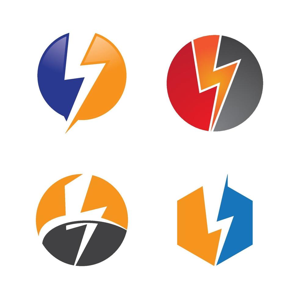 Blitz Logo Bilder gesetzt vektor