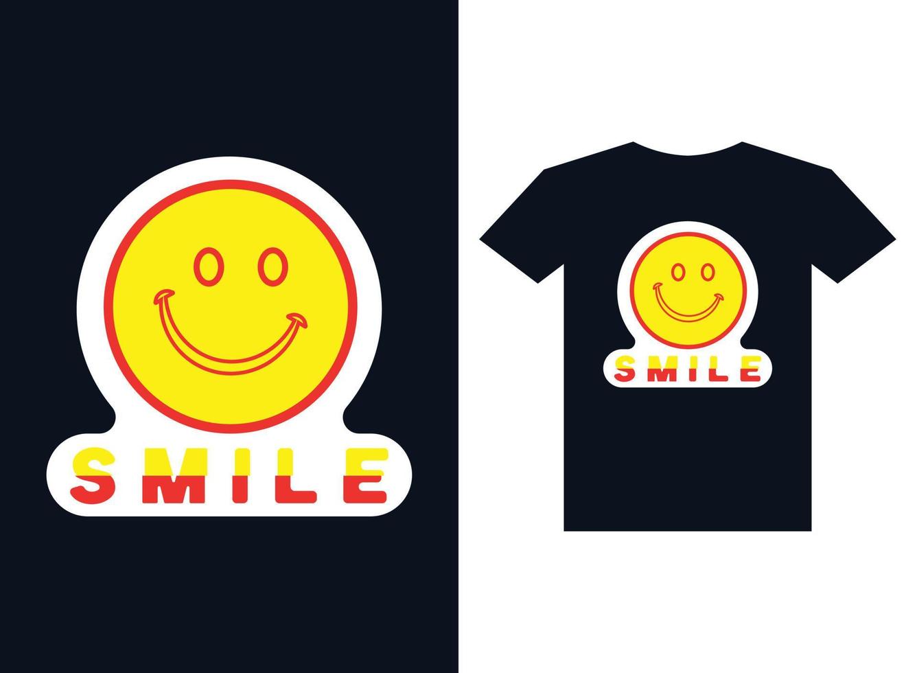 Lächeln Emoji Gesicht Prämie Vektor T-Shirt deisgn Vorlage