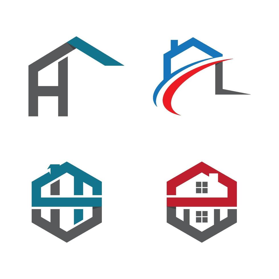 hus logotyp bilder set vektor