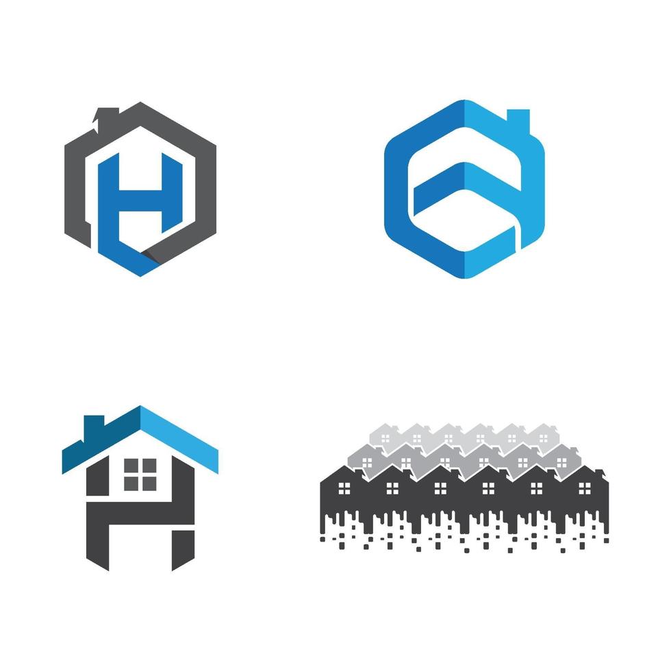 hus logotyp bilder set vektor