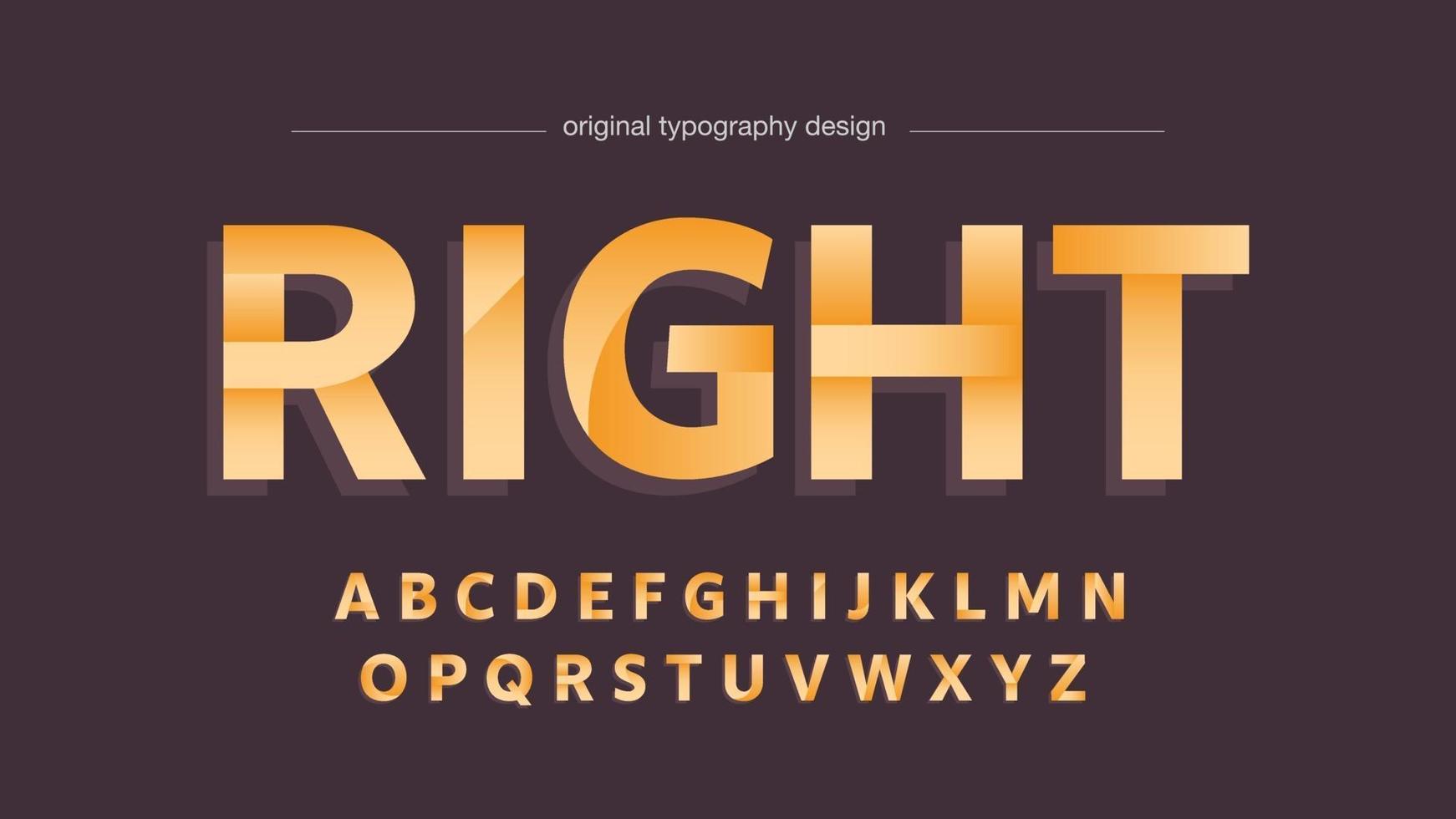 goldene moderne Sport Großbuchstaben Typografie vektor