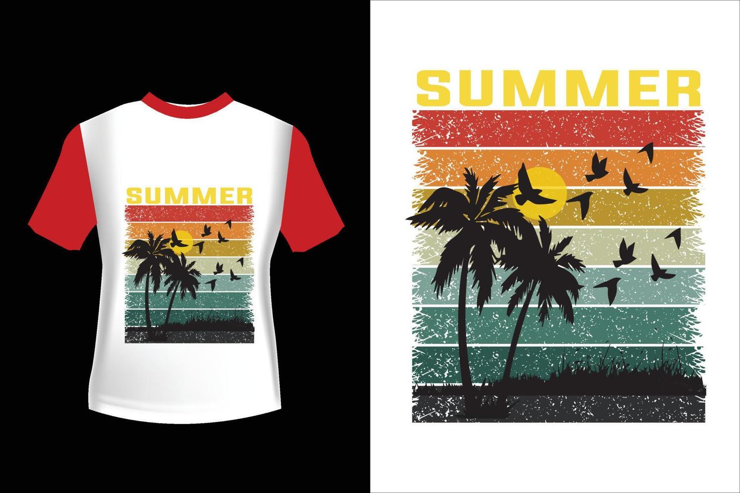 Jahrgang retro Stil Sommer- t Hemd Design Profi Vektor