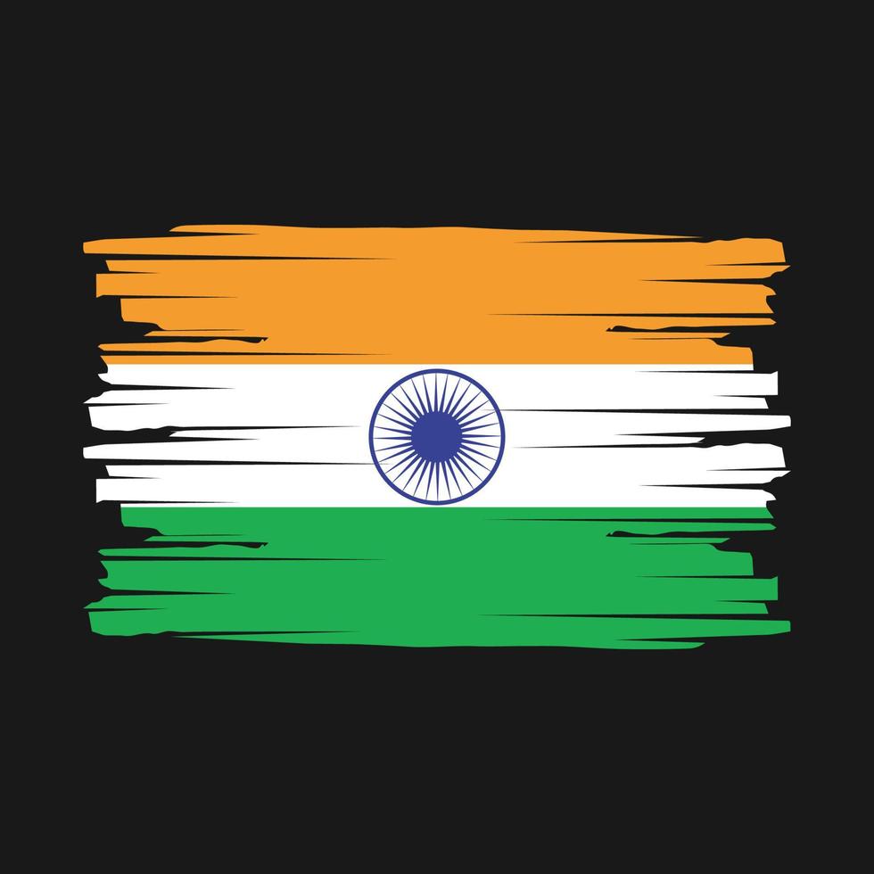 Pinselvektor mit indischer Flagge vektor