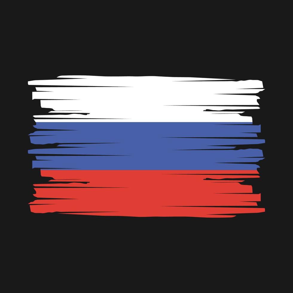 Pinselvektor mit russischer Flagge vektor