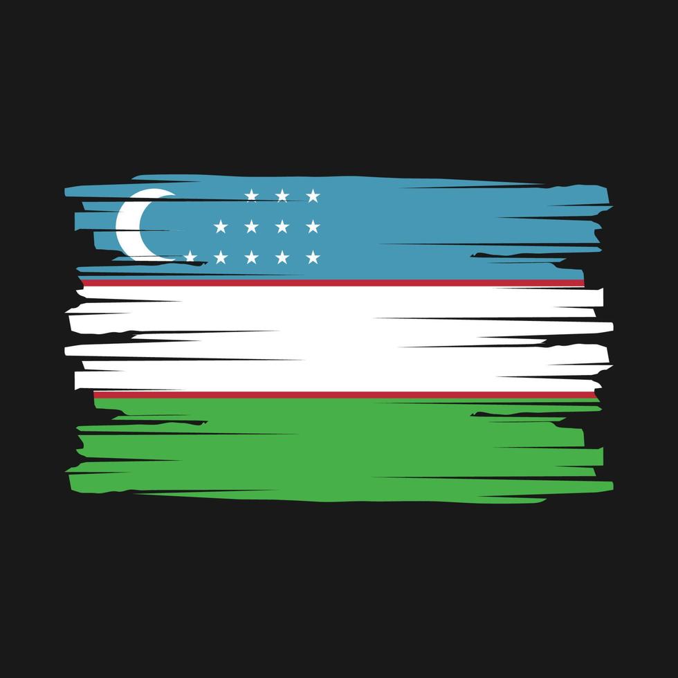 uzbekistan flagga borsta vektor