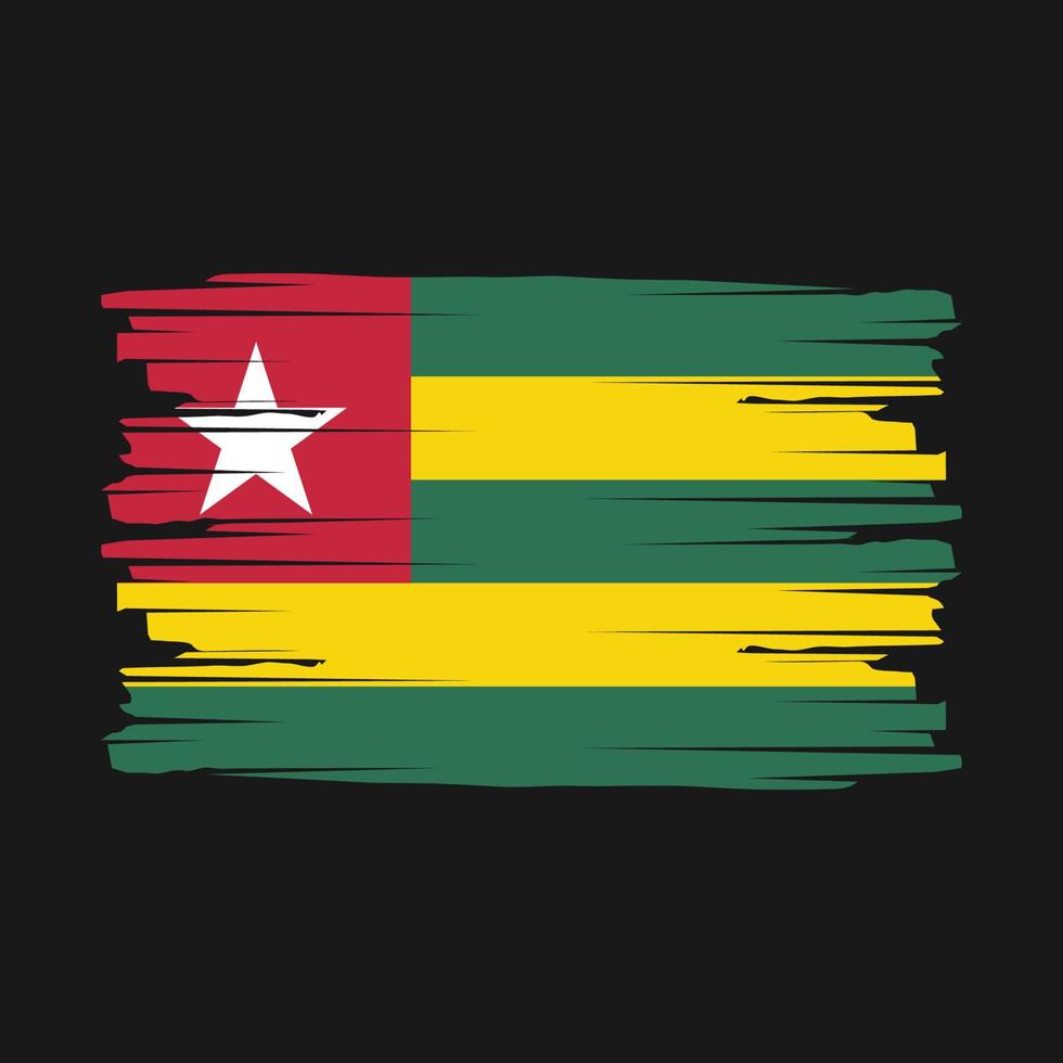 Togo flagga borsta vektor