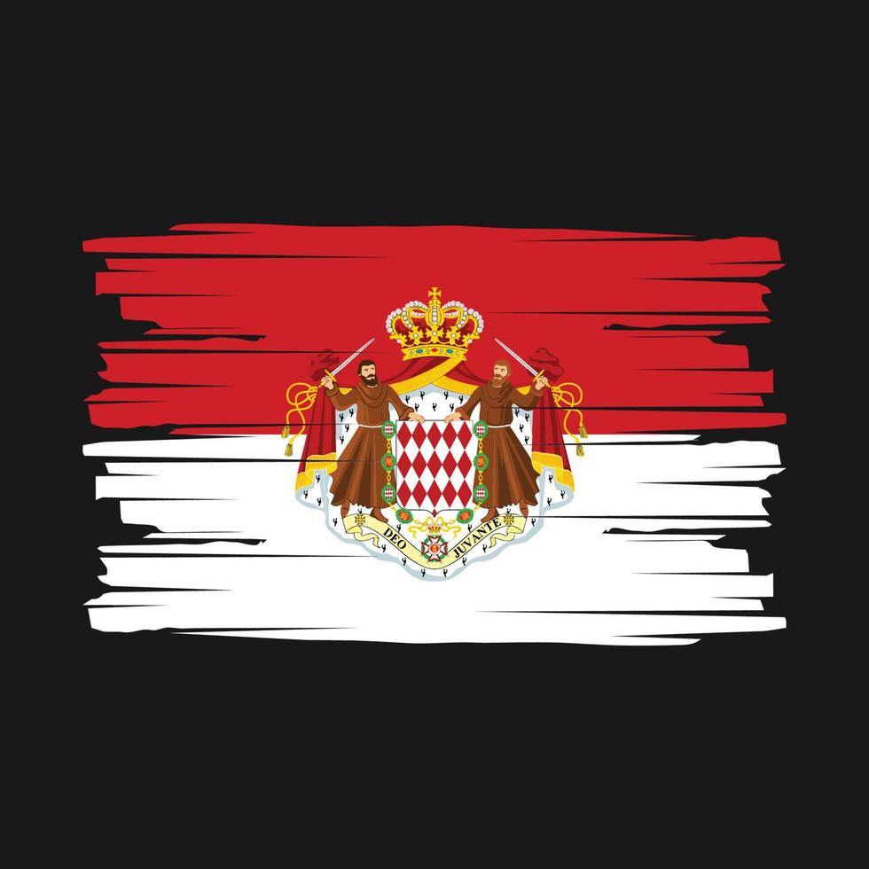 Pinselvektor der Monaco-Flagge vektor