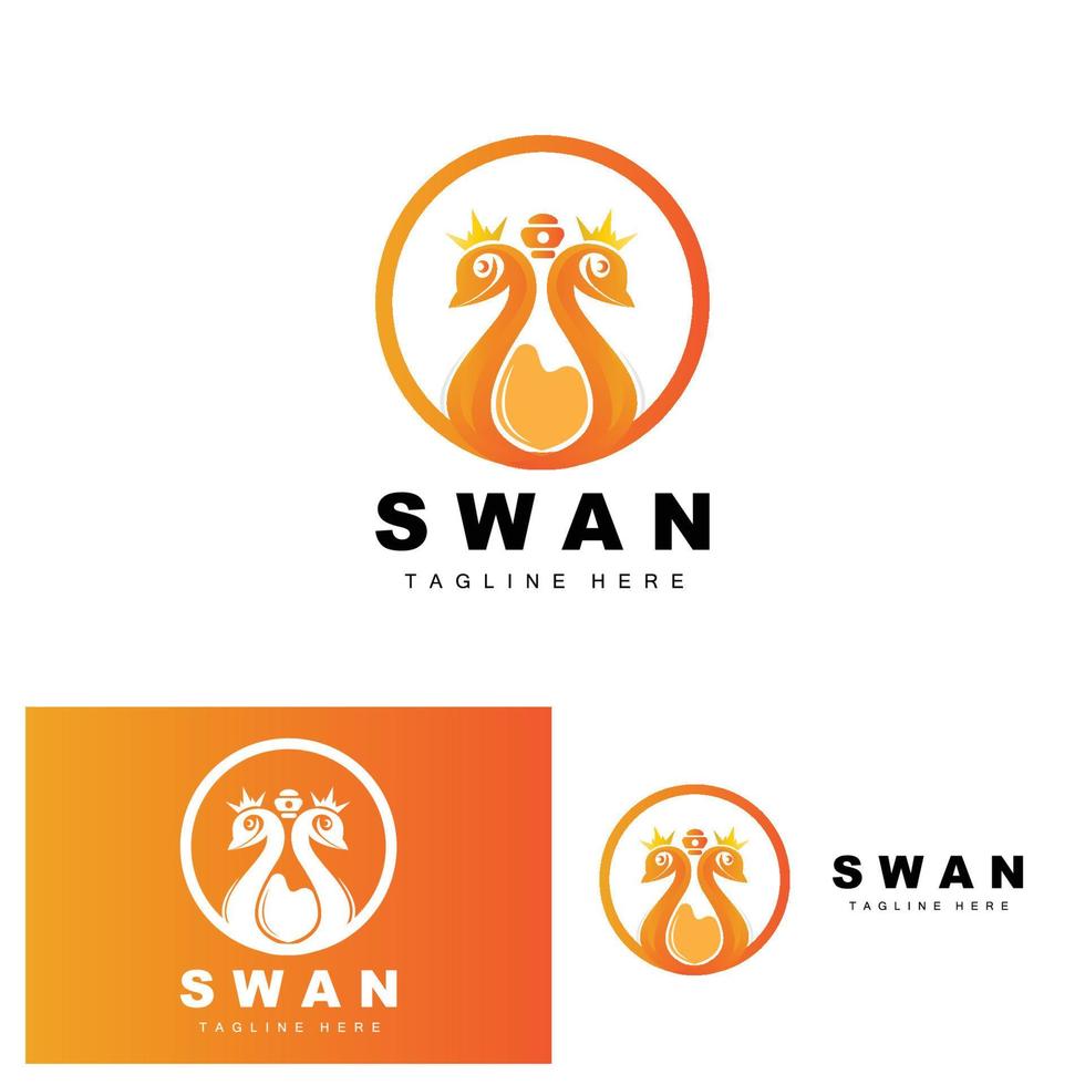 Schwan-Logo-Design, Ententierillustration, Firmenmarken-Vorlagenvektor vektor