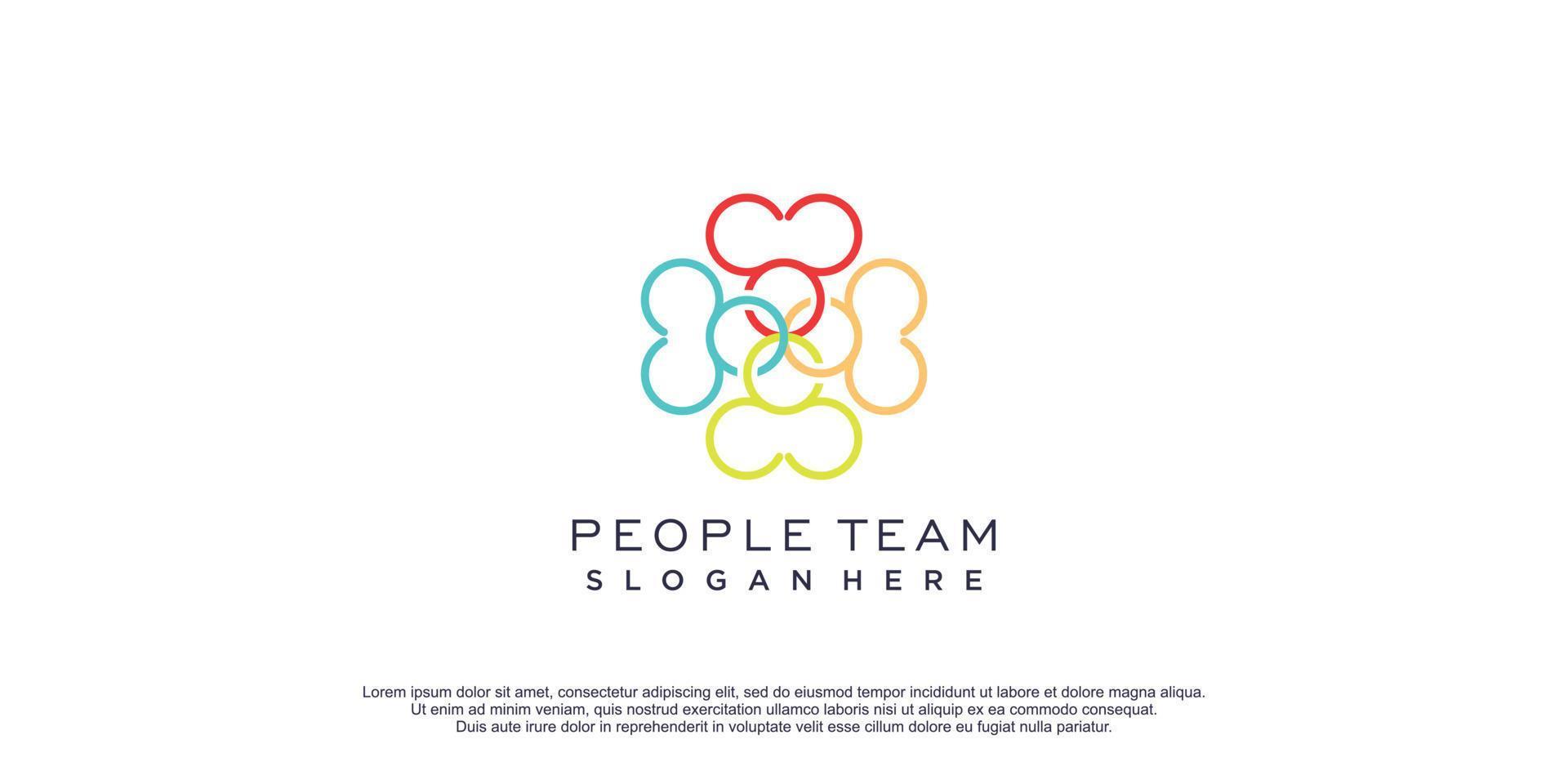 människor team logotyp med kreativ design premie vektor