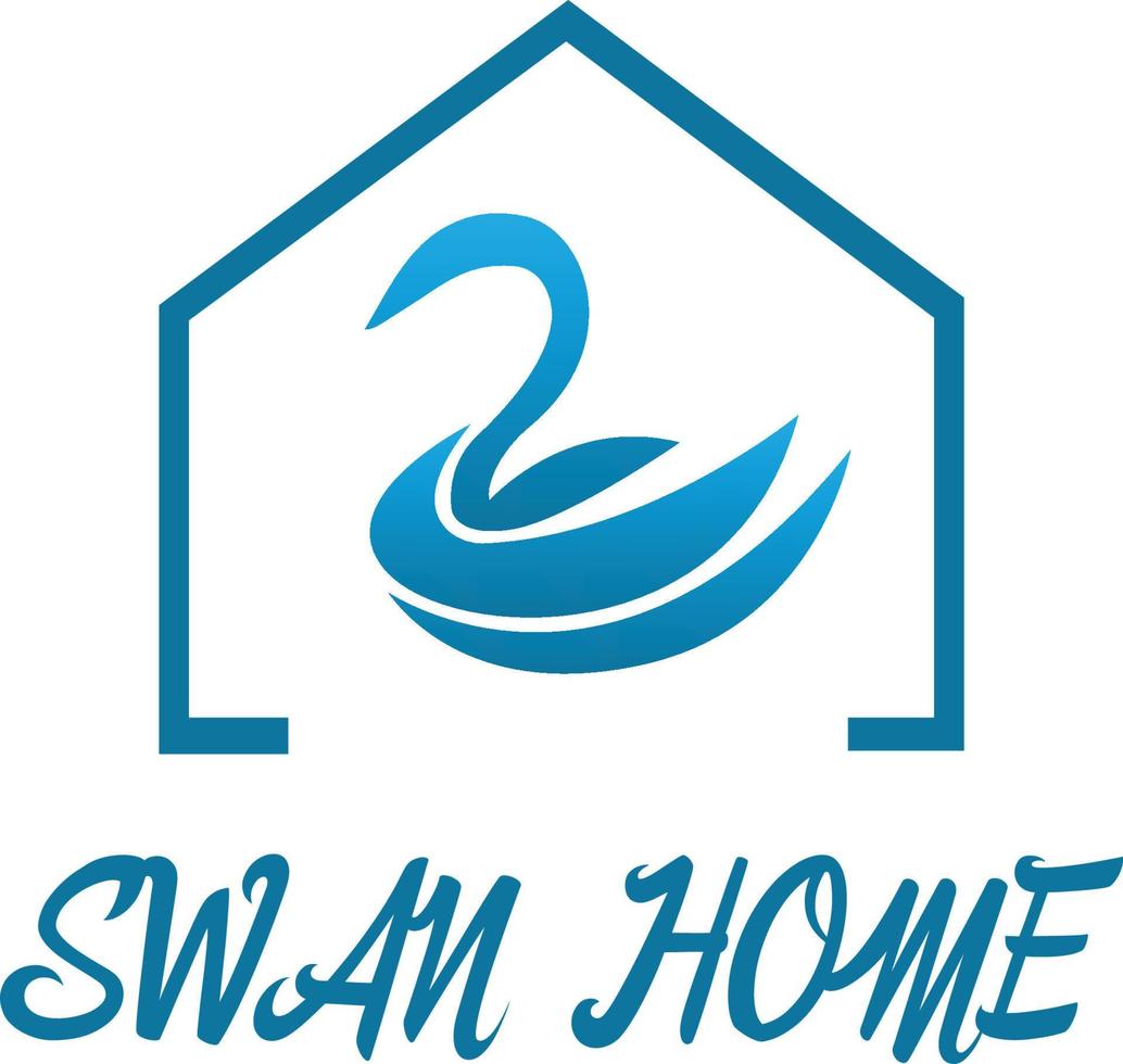 Schwan Zuhause Logo Vektor Datei