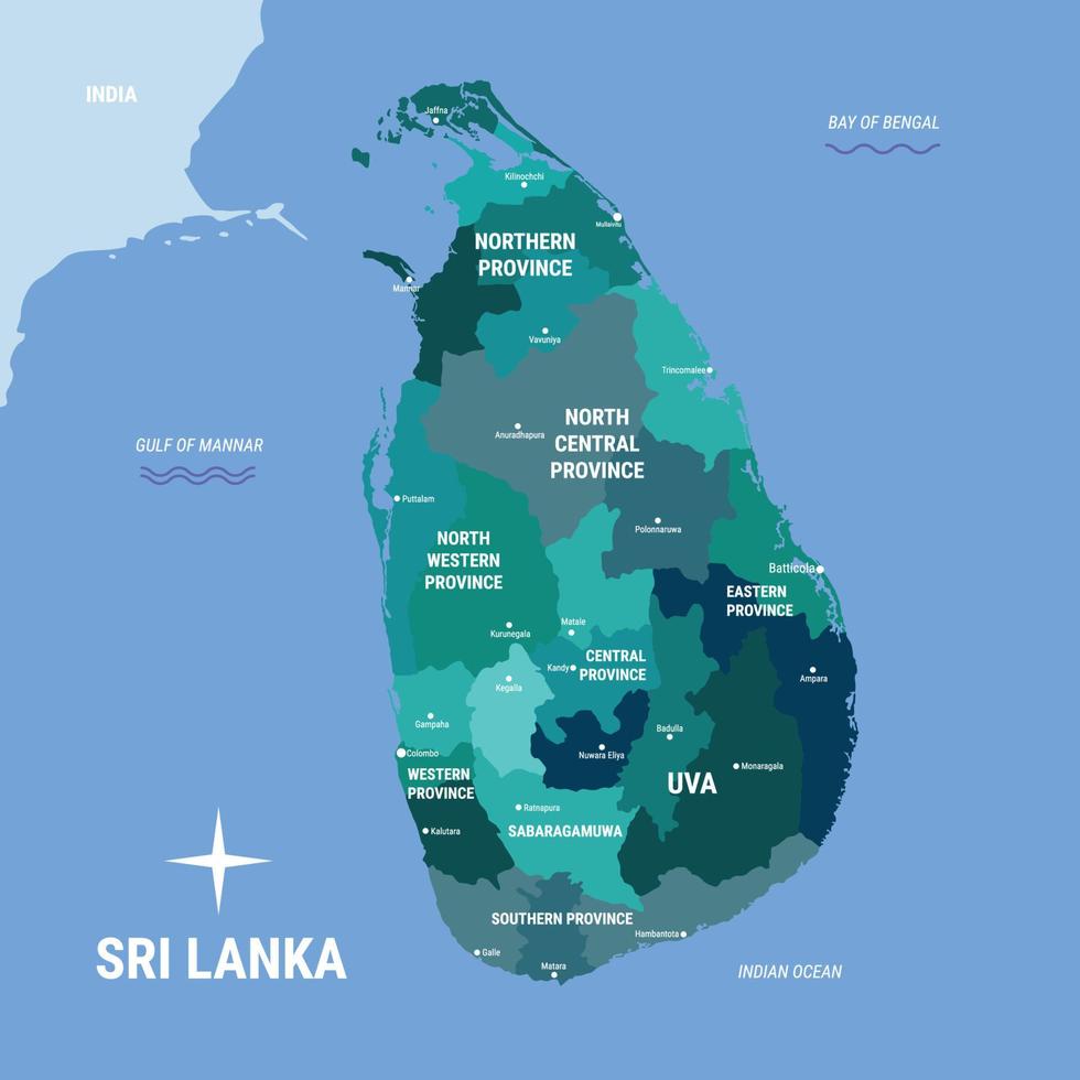 sri Lanka Land Karte vektor